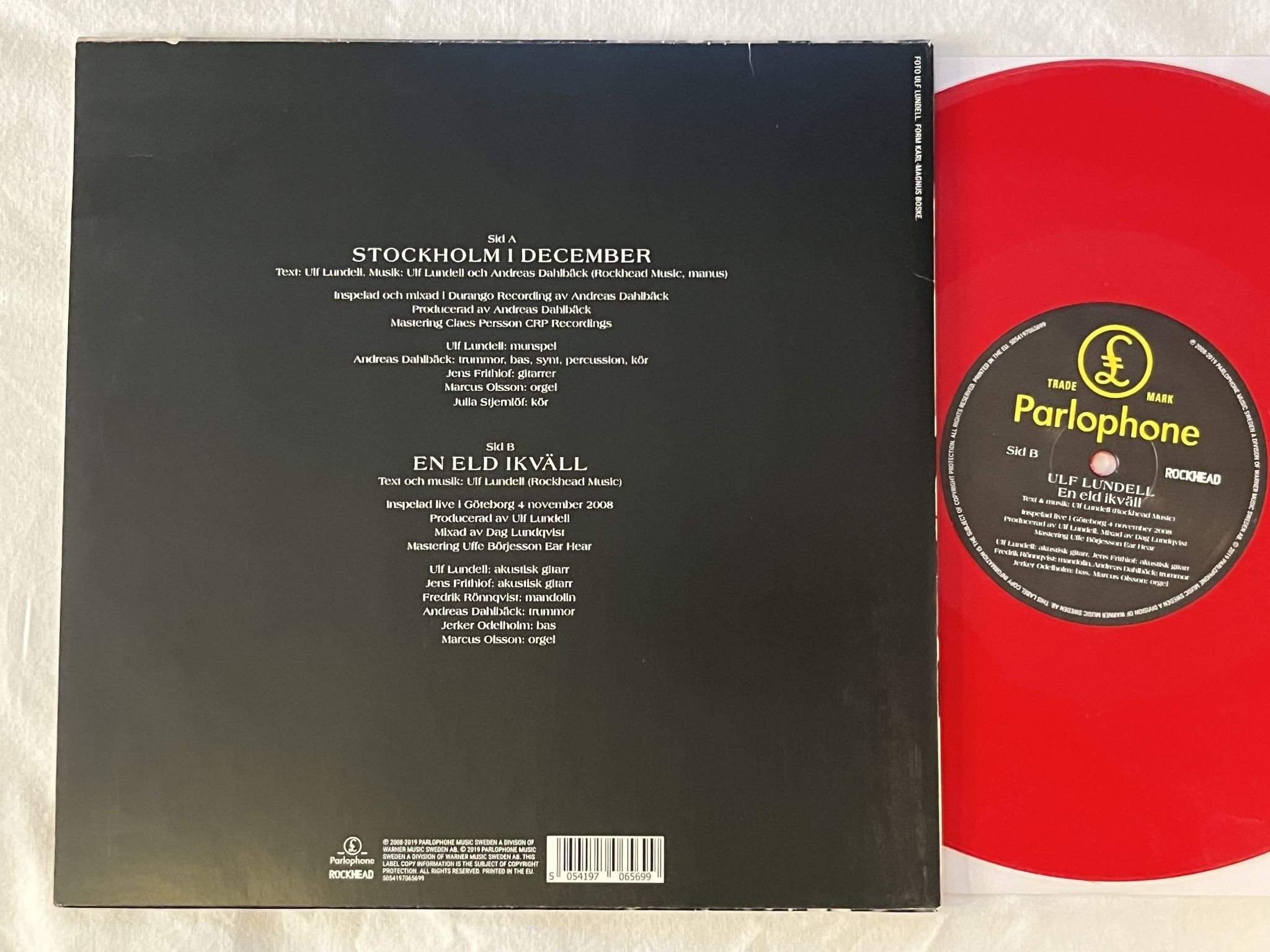 Omslagsbild för skivan ULF LUNDELL en eld ikväll 10" 2019 PARLOPHONE 5054197065699 ** red vinyl **