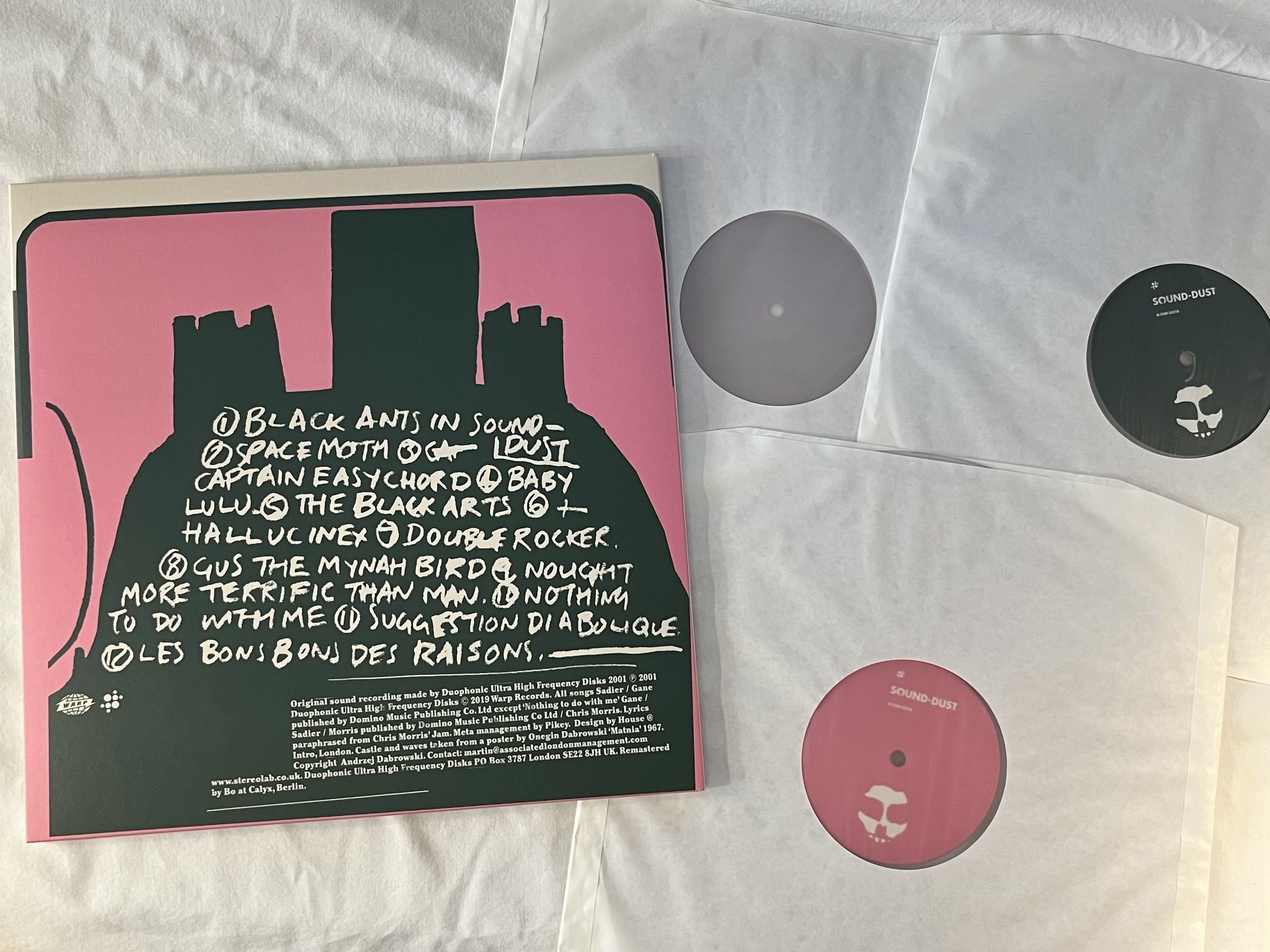 Omslagsbild för skivan STEREOLAB Sound-Dust 2xLP 2019 WARP D-UHF-D27RC