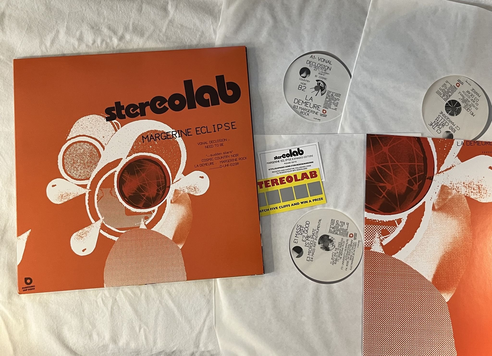 Omslagsbild för skivan STEREOLAB Margerine Eclipse 2xLP 2019 WARP D-UHF-D29R