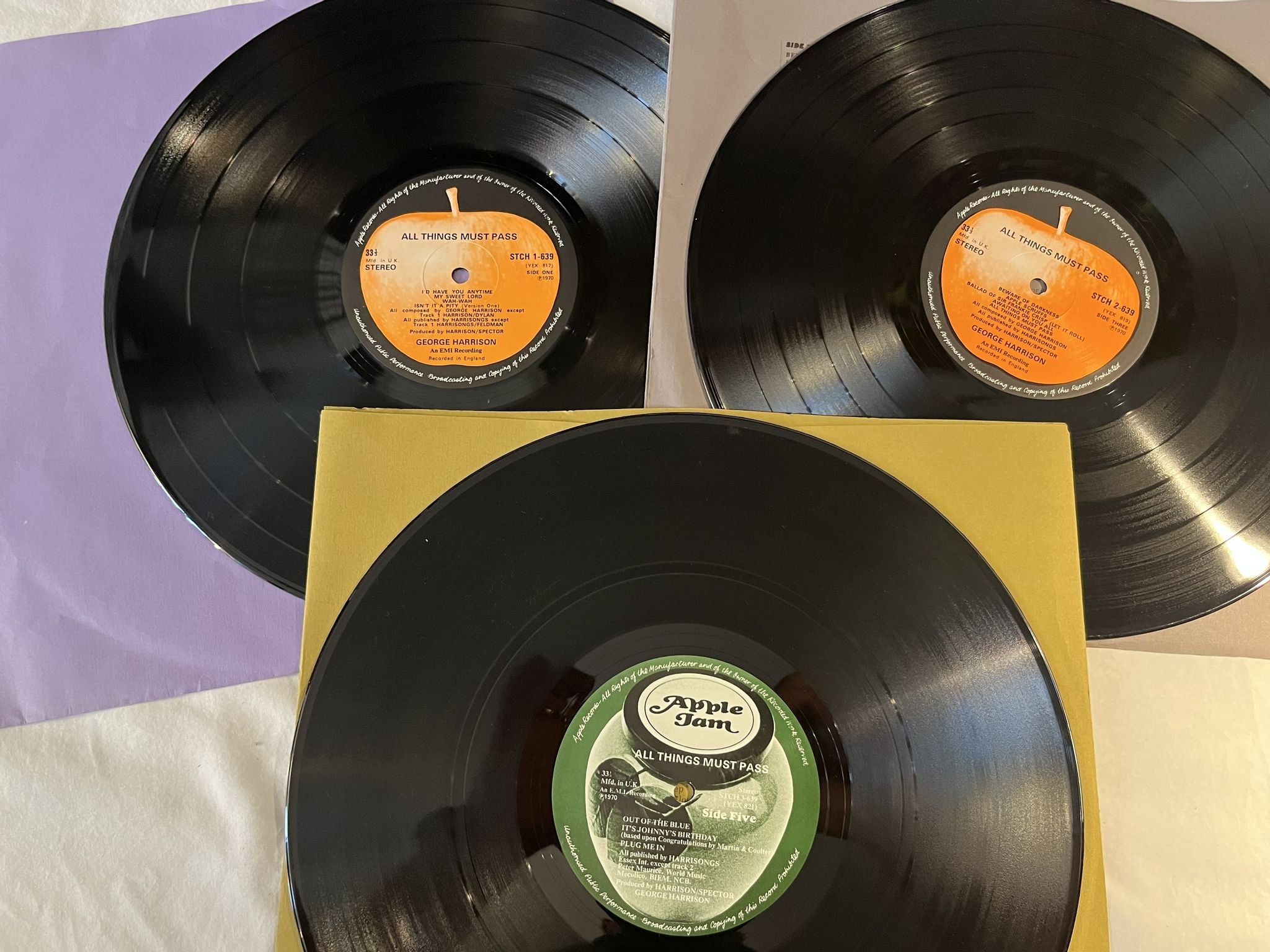 Omslagsbild för skivan GEORGE HARRISON all thing must pass 3xLP APPLE STCH 639