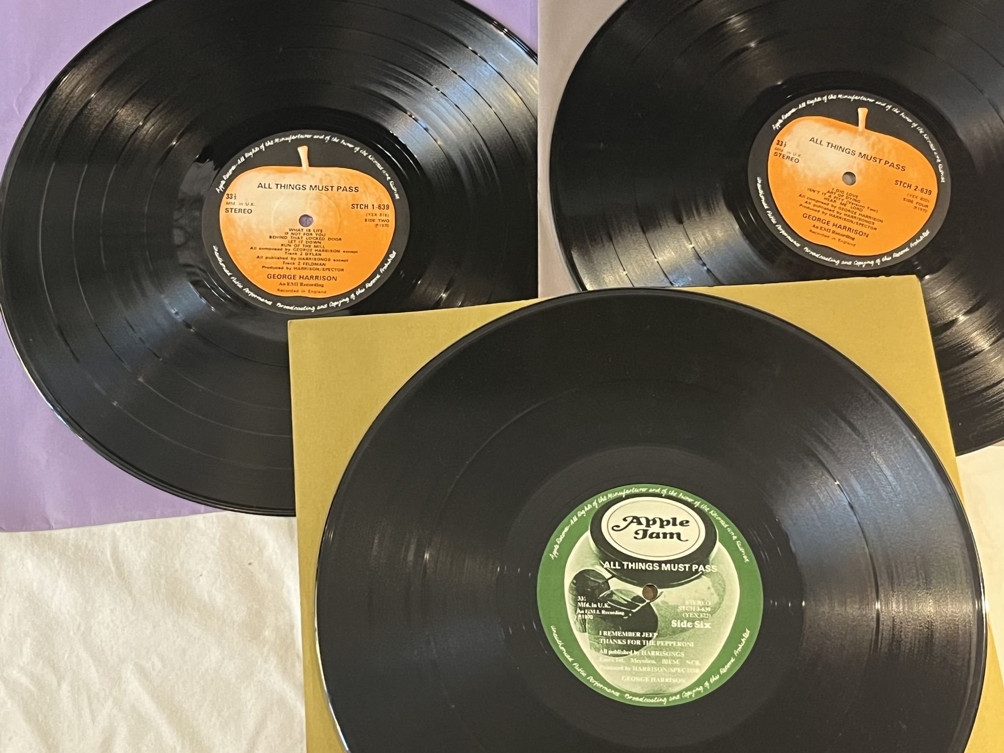 Omslagsbild för skivan GEORGE HARRISON all thing must pass 3xLP APPLE STCH 639