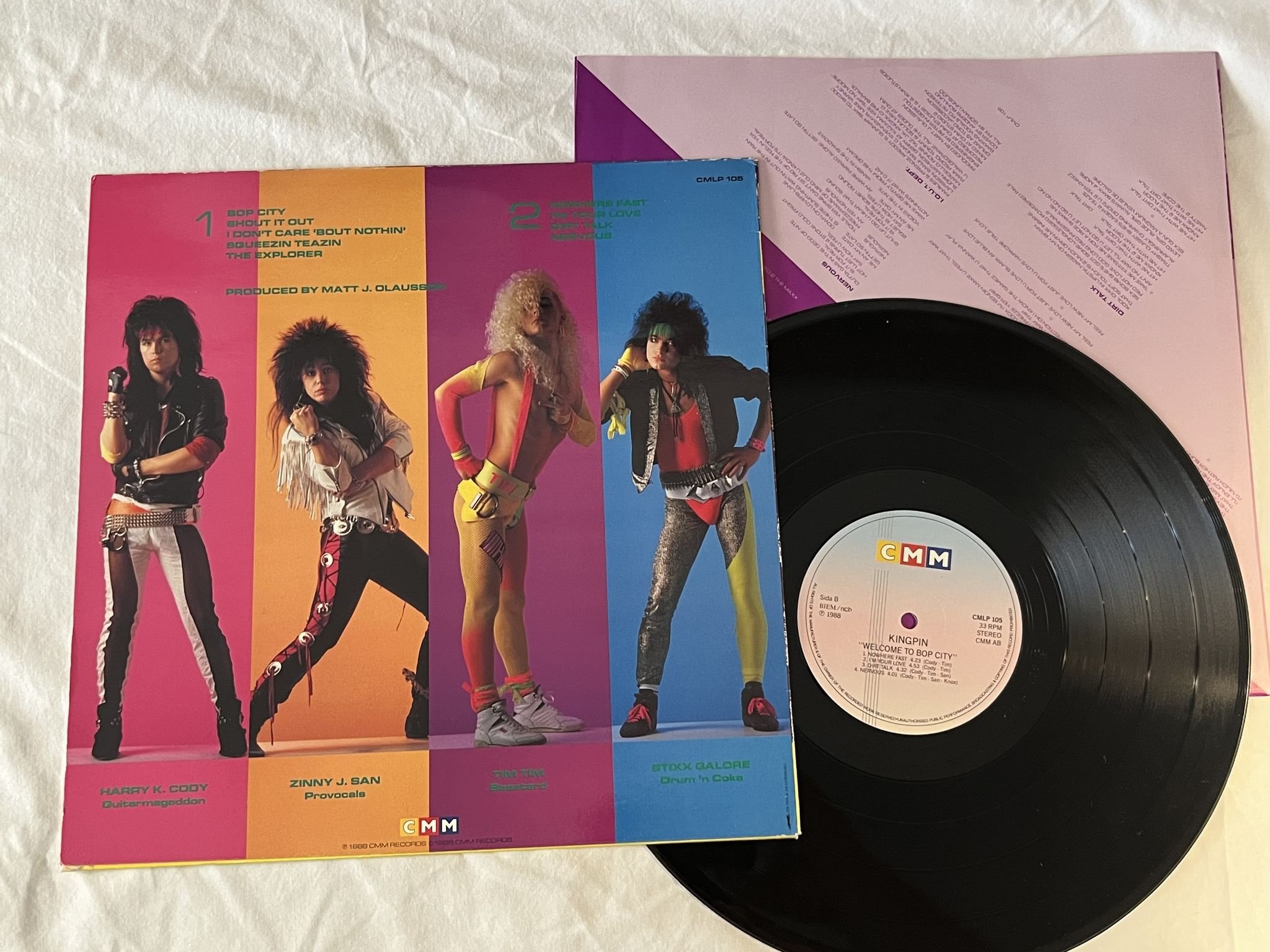 Omslagsbild för skivan KINGPIN welcome to the bop city LP -88 Swe CNN CMLP 105 ** RARE HARD ROCK **