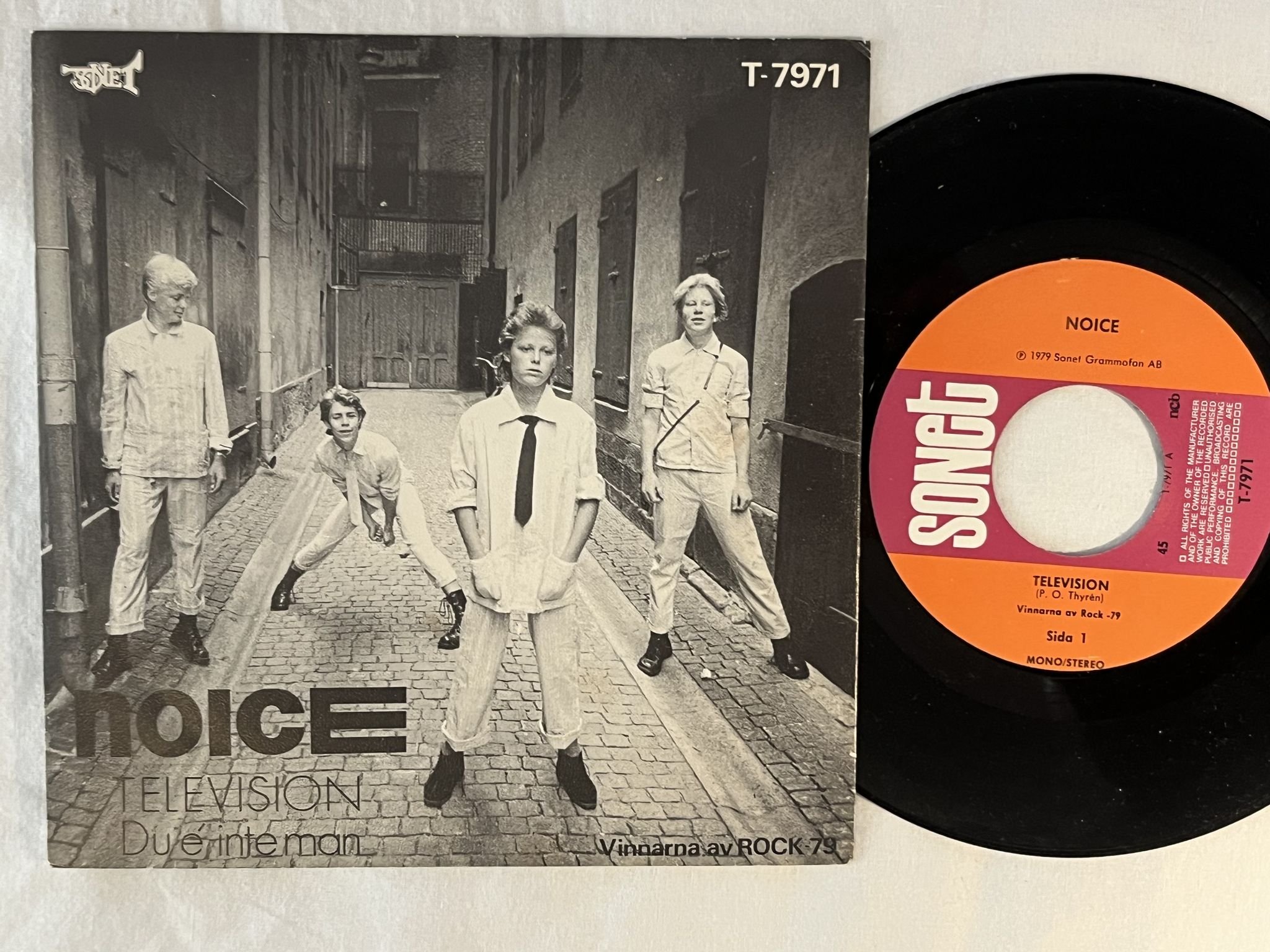Omslagsbild för skivan NOICE television 7" -79 Swe SONET T-7971