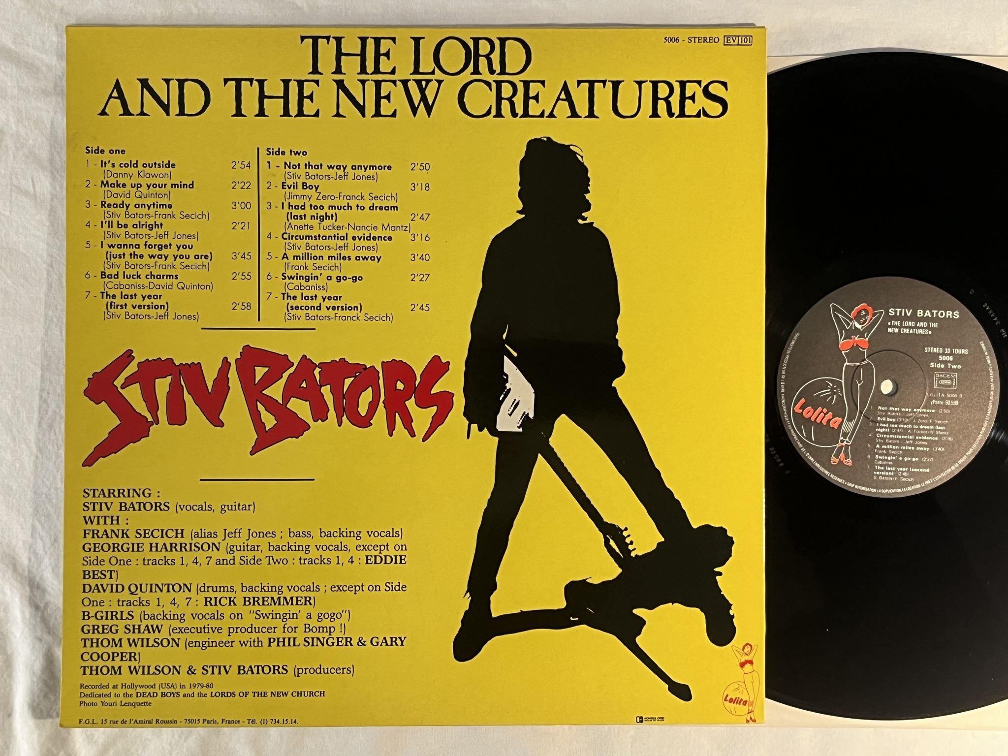 Omslagsbild för skivan STIV BATORS The Lord And The New Creatures LP -83 Fra LOLITA 5006