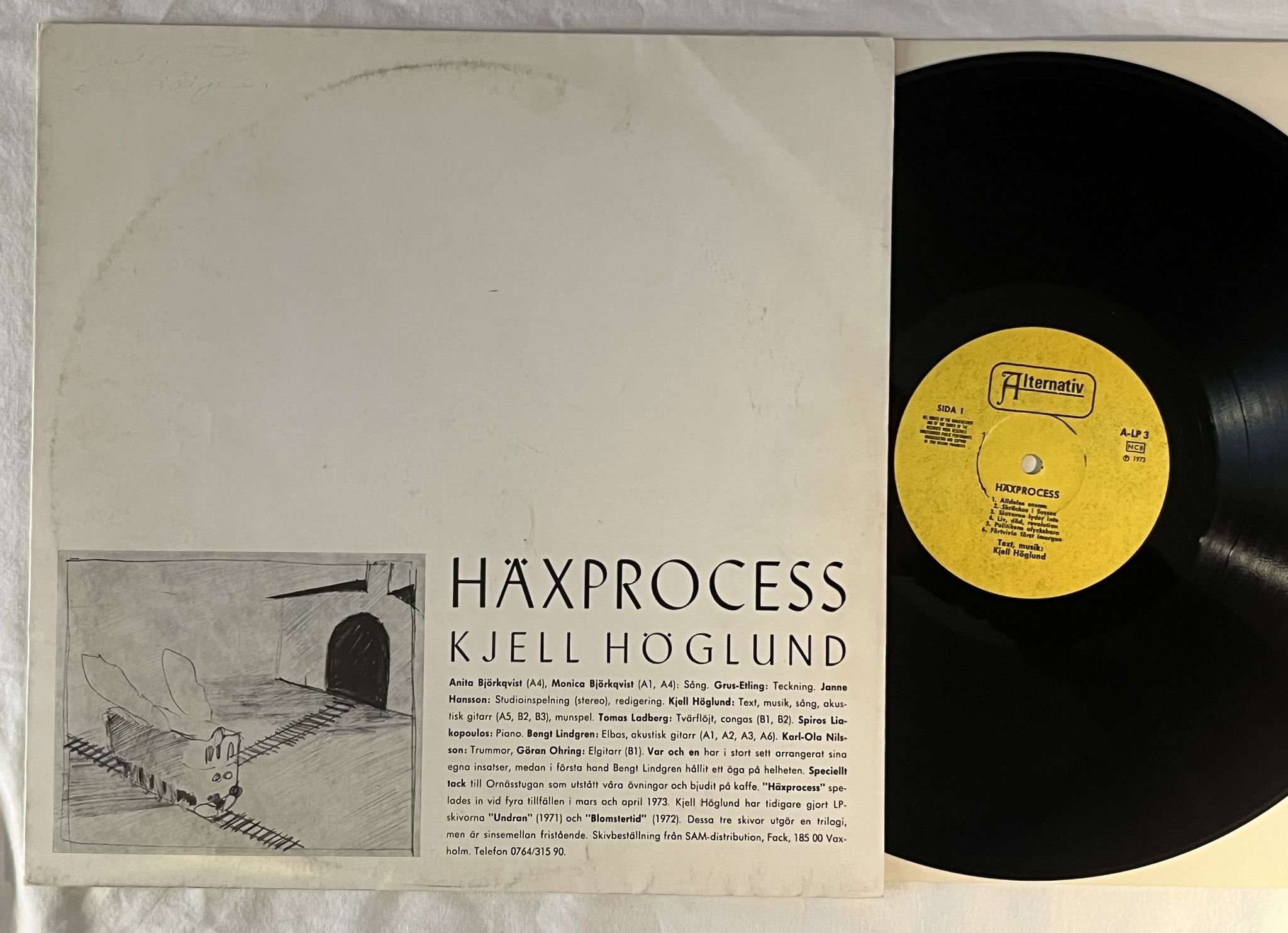 Omslagsbild för skivan KJELL HÖGLUND häxprocess LP -73 Swe ALTERNATIV A-LP 3 *** RARE ***