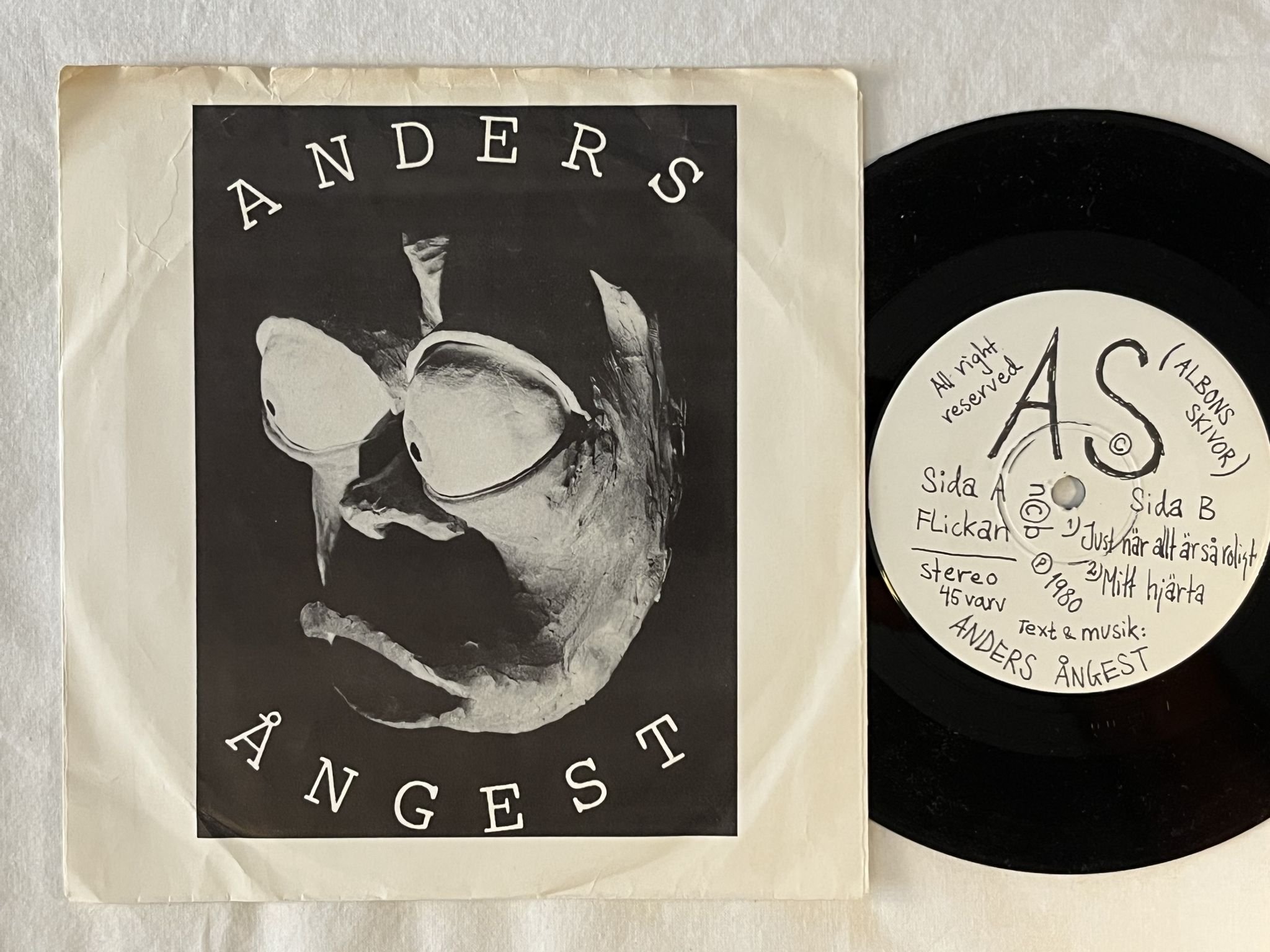 Omslagsbild för skivan ANDERS ÅNGEST Flickan 7" -80 Swe ALBONS SKIVOR GP1 *** RARE PUNK ***