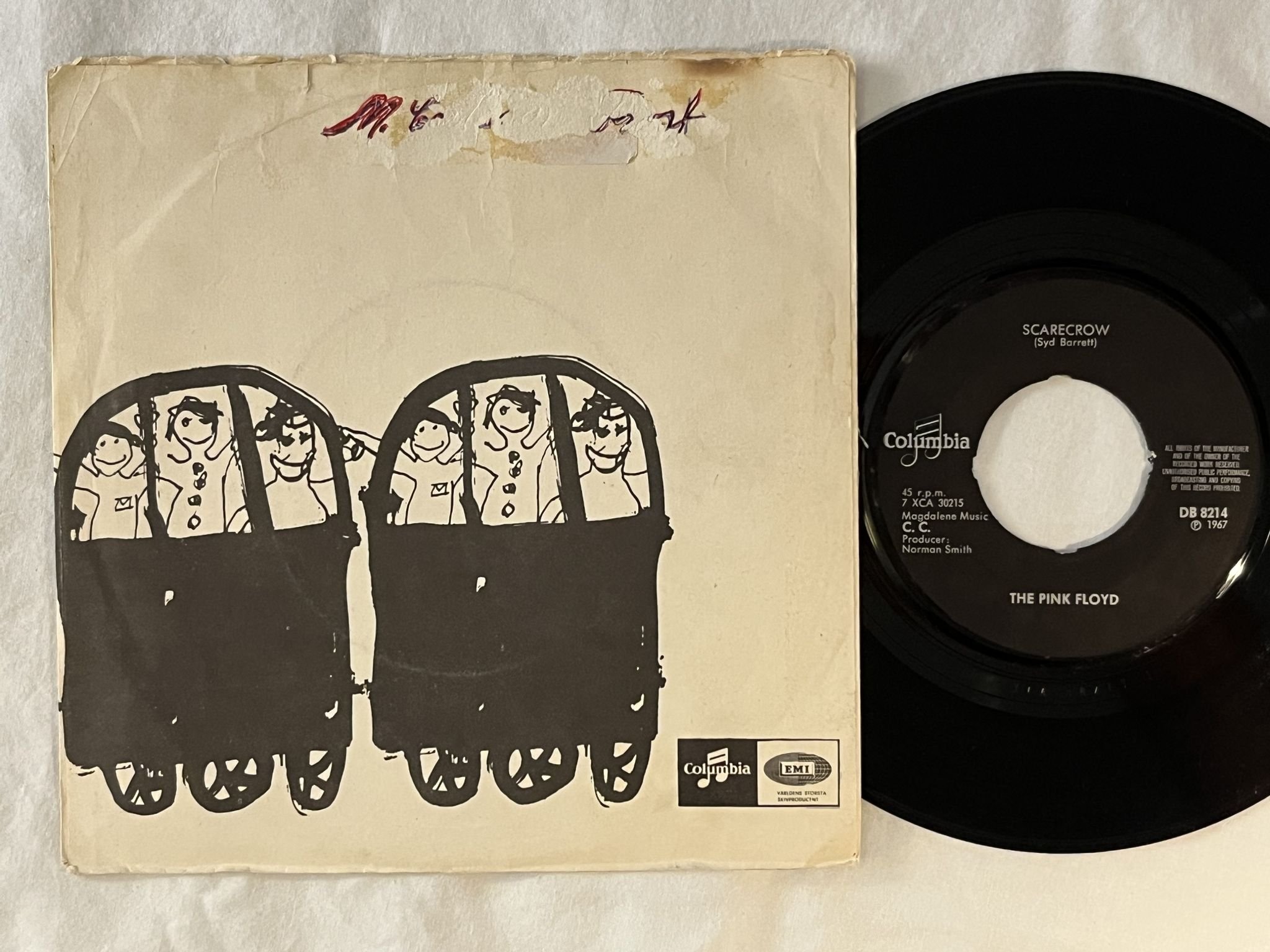 Omslagsbild för skivan PINK see Emily play! 7" -67 COLUMBIA DB 8214 *** RARE 45 ***