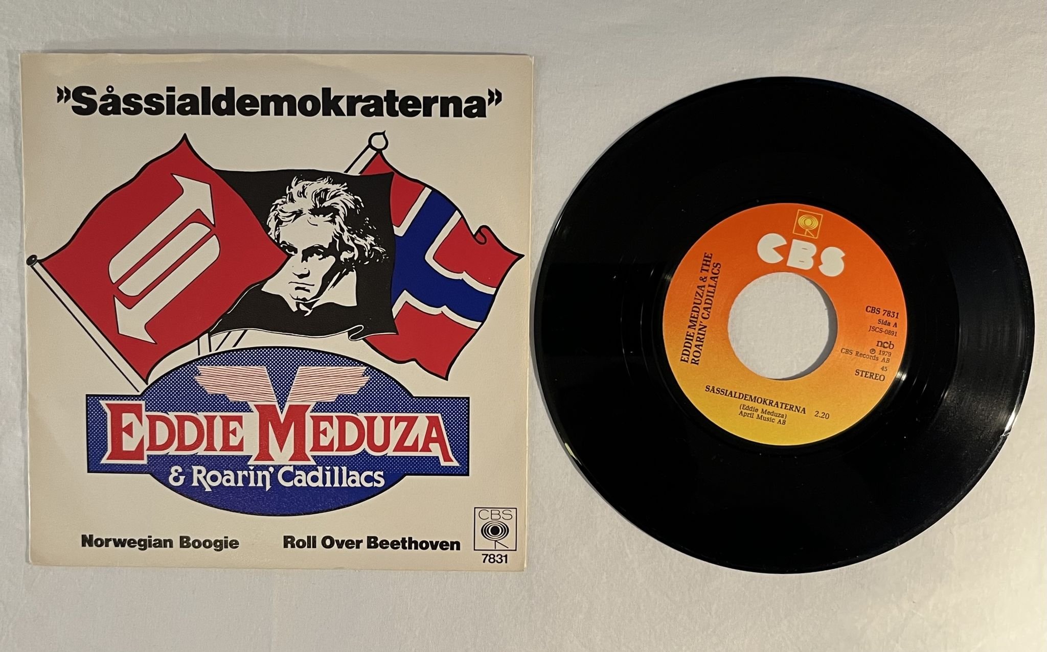 Omslagsbild för skivan EDDIE MEDUZA såssialdemokraterna 7" -79 Swe CBS 7831