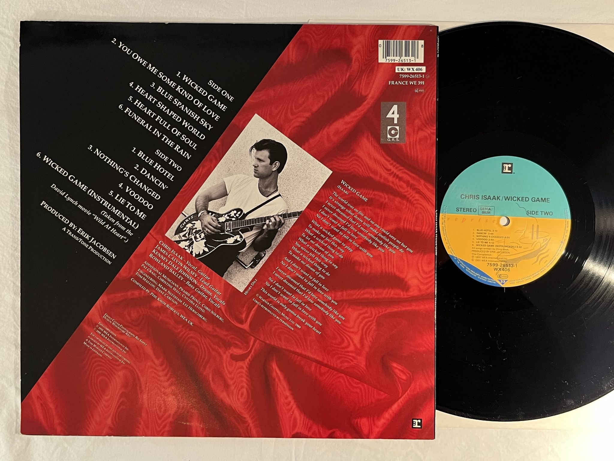 Omslagsbild för skivan CHRIS ISAAK wicked game LP -91 eu REPRISE 7599-26513-1 *** CLASSIC ***