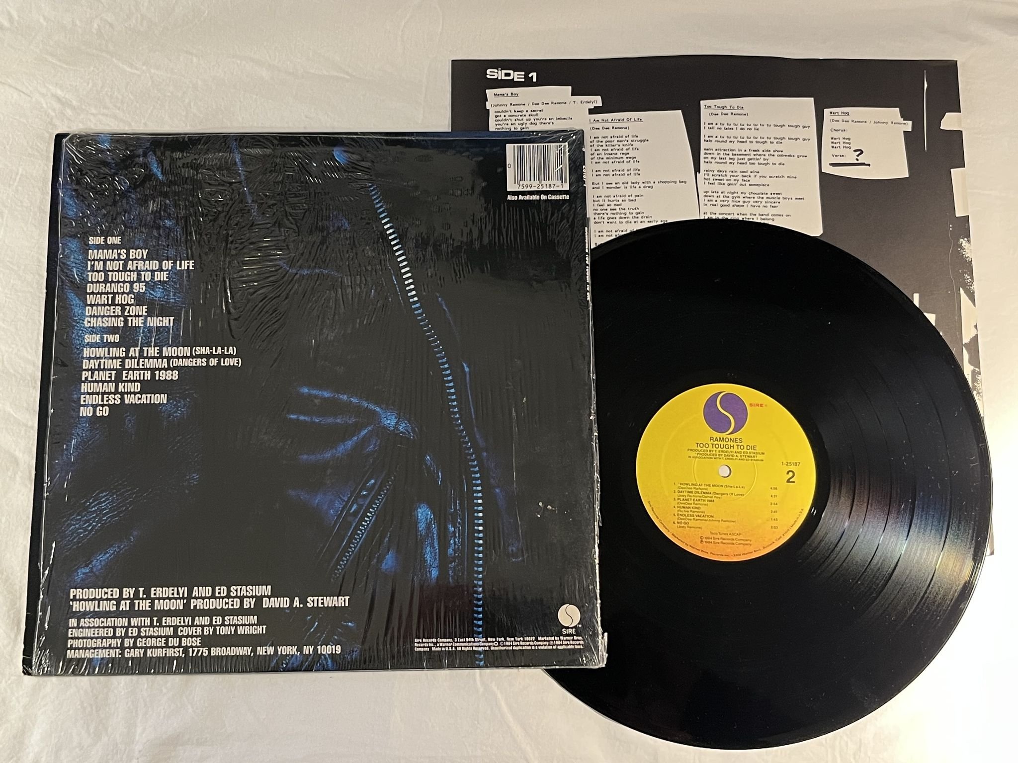 Omslagsbild för skivan RAMONES too tough to die LP -84 US SIRE 1-25187