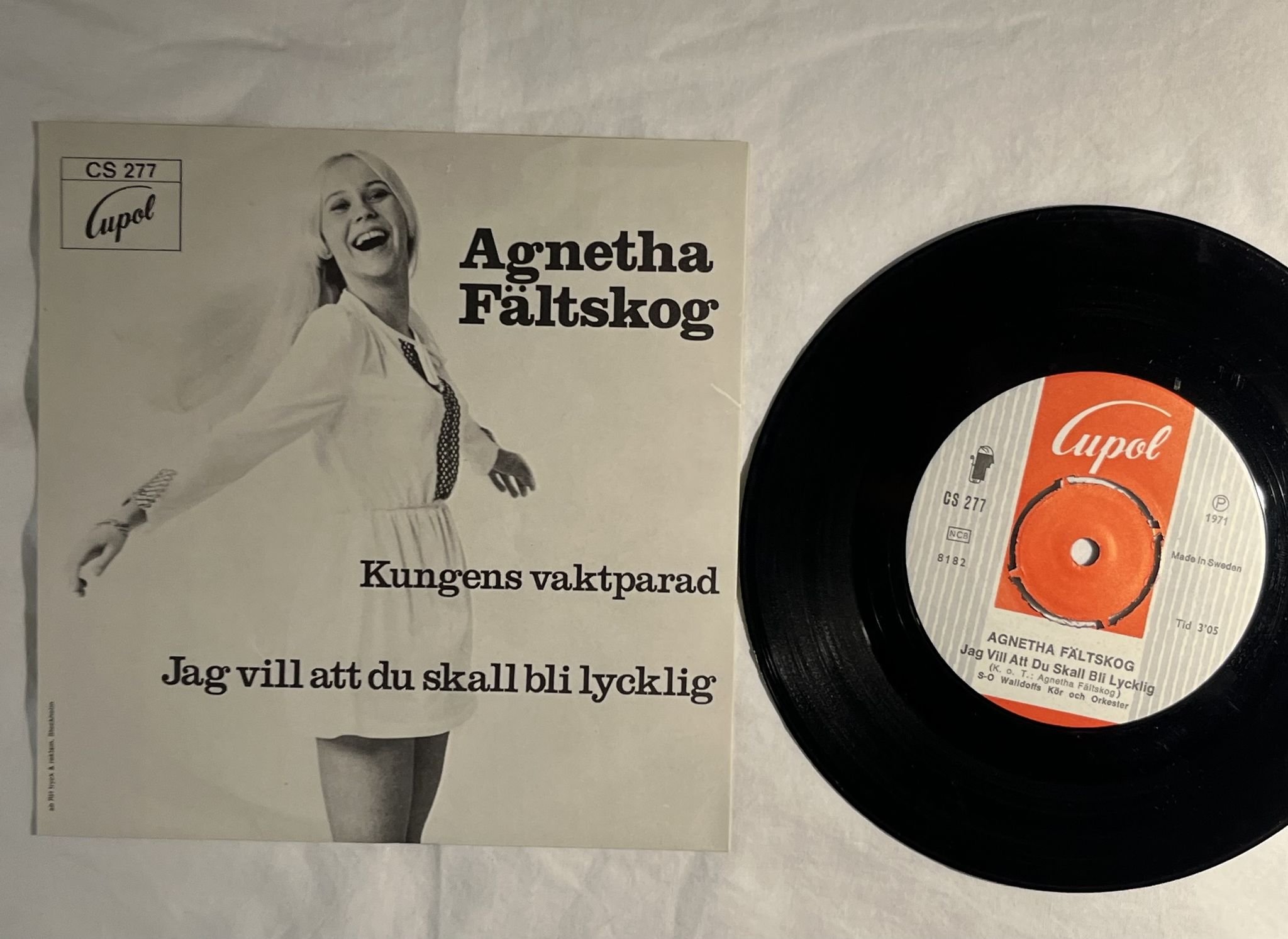 Omslagsbild för skivan AGNETHA FÄLTSKOG kungens vaktparad 7" -71 Swe CUPOL CS 277 *** RARE ***
