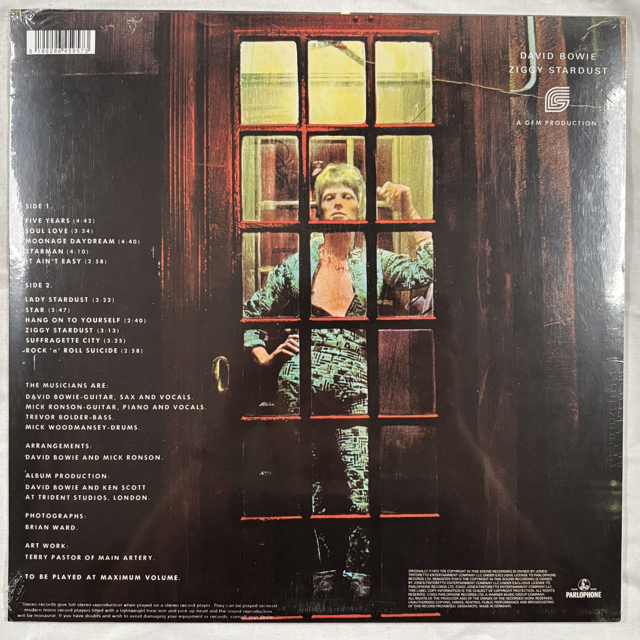 Omslagsbild för skivan DAVID BOWIE The Rise And Fall Of Ziggy... LP- 2022 Parlophone DBZSPD 2022