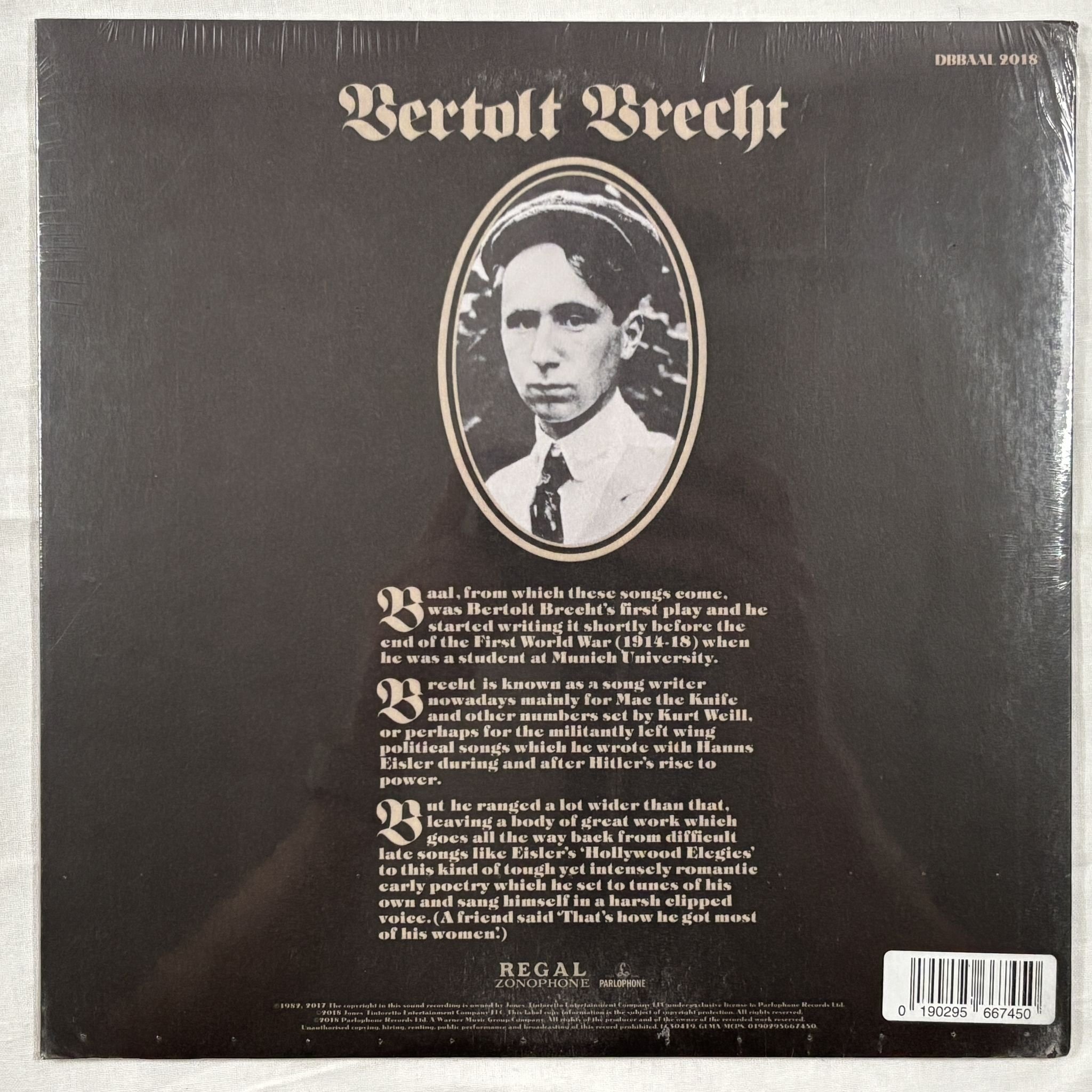 Omslagsbild för skivan DAVID BOWIE David Bowie In Bertolt Bre.. 10"- 2018 Regal Zonophone – DBBAAL 2018