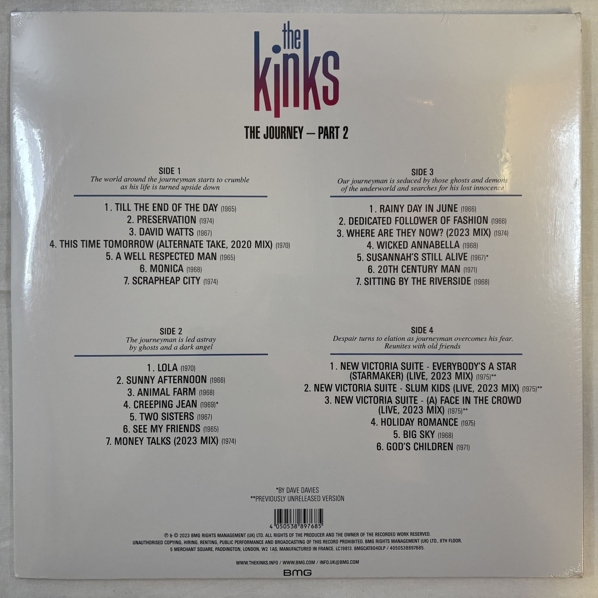 Omslagsbild för skivan THE KINKS The Journey Part 2 2xLP- 2023 BMG – BMGCAT804DLP
