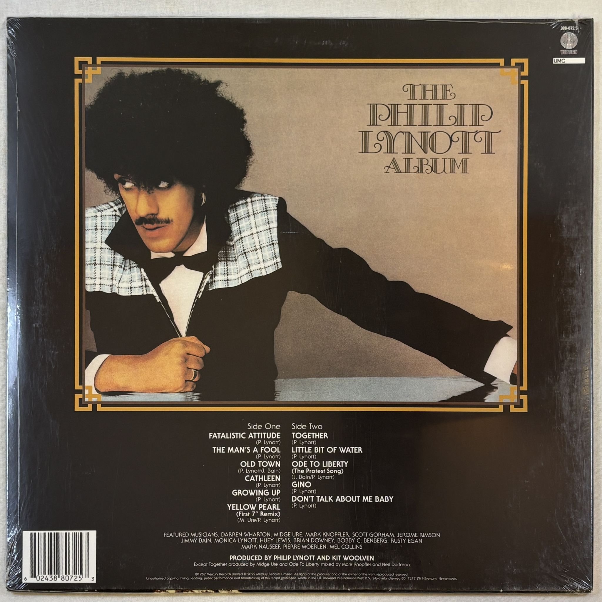 Omslagsbild för skivan PHILIP LYNOTT The Philip Lynott Album LP- 2022 Vertigo – 388 072-5
