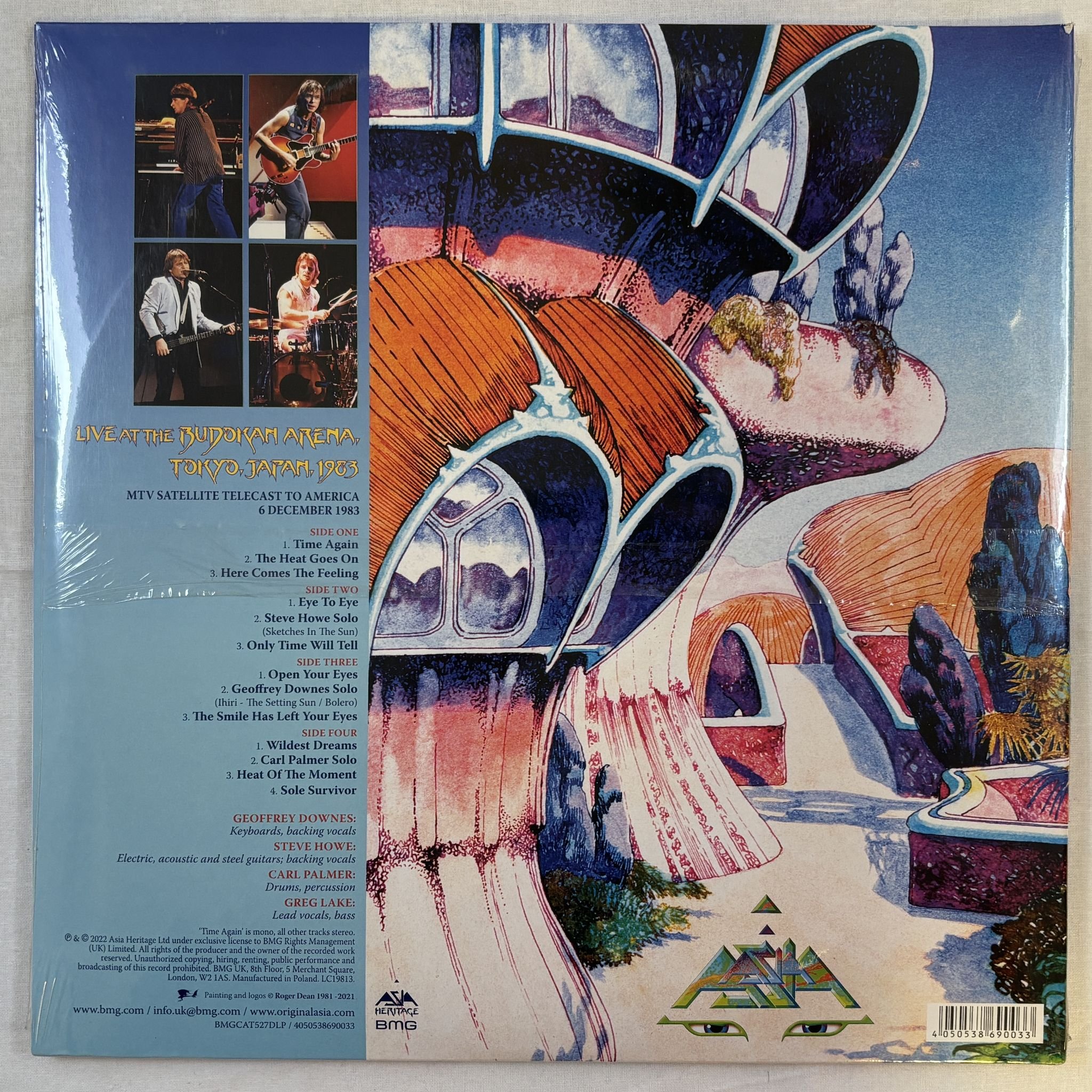 Omslagsbild för skivan ASIA Live At The Budokan Tokyo 1983 2xLP- 2022 BMG – BMGCAT527DLP