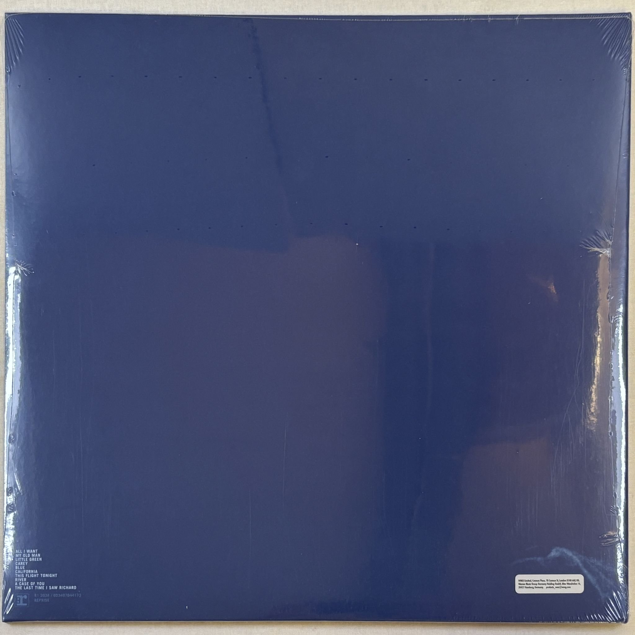 Omslagsbild för skivan JONI MITCHELL Blue LP Reprise Records – R1 2038 / 603497844173