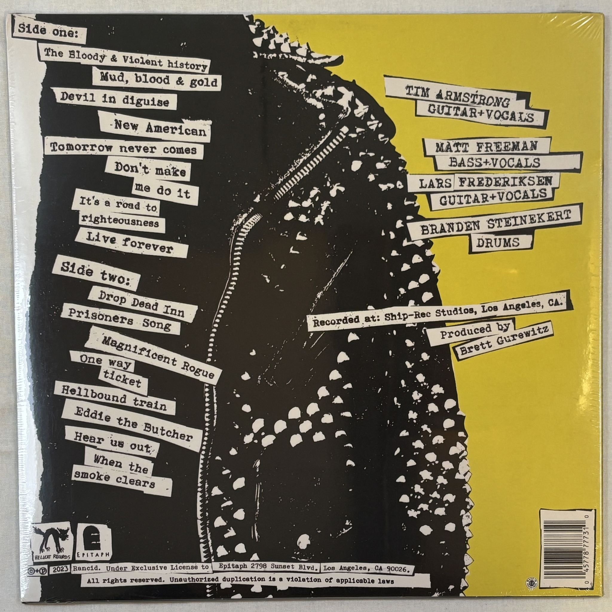 Omslagsbild för skivan RANCID Tomorrow Never Comes LP- 2023 Hellcat Records – 87773-1