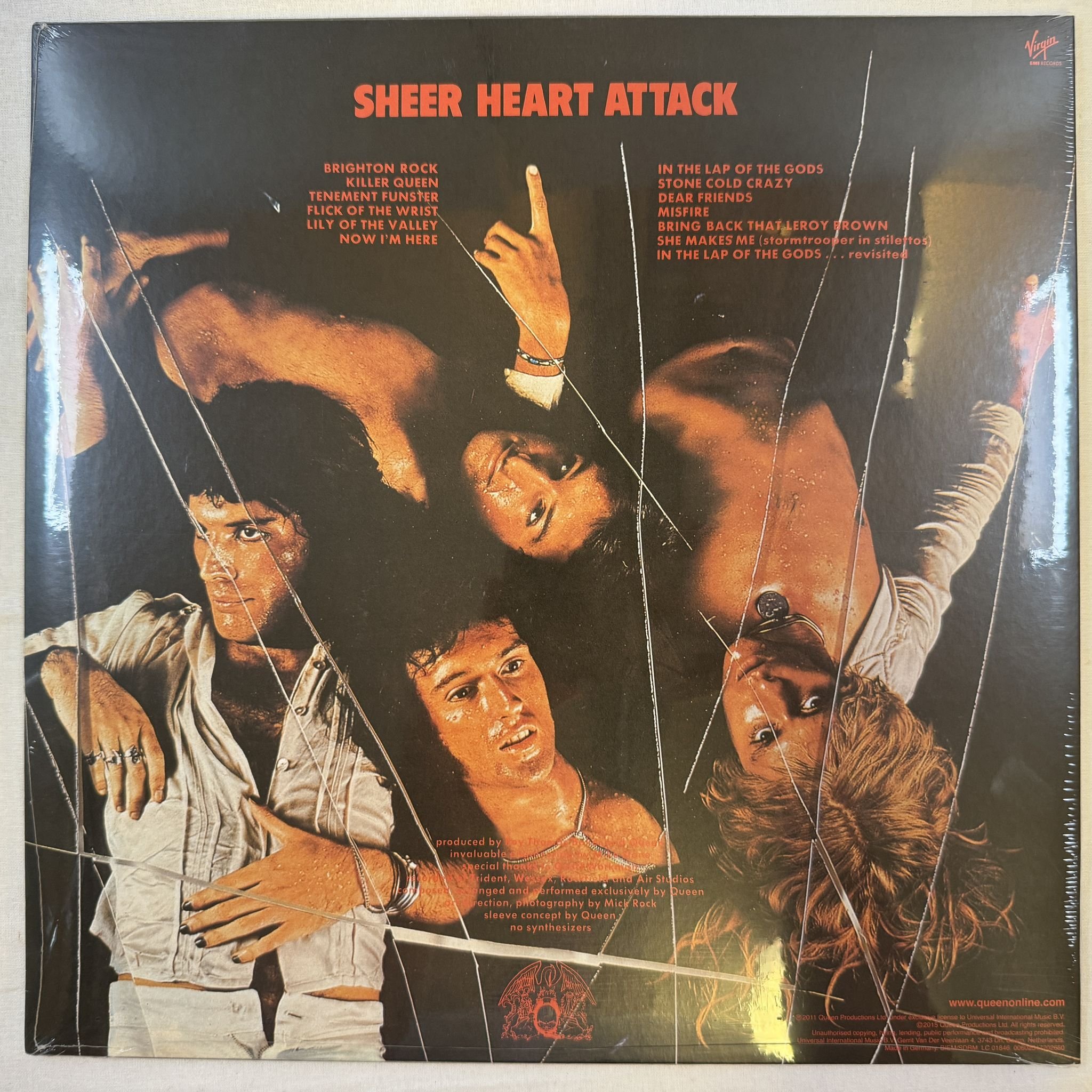 Omslagsbild för skivan QUEEN sheer heart attack LP -2015 Virgin EMI Records – 602547202680