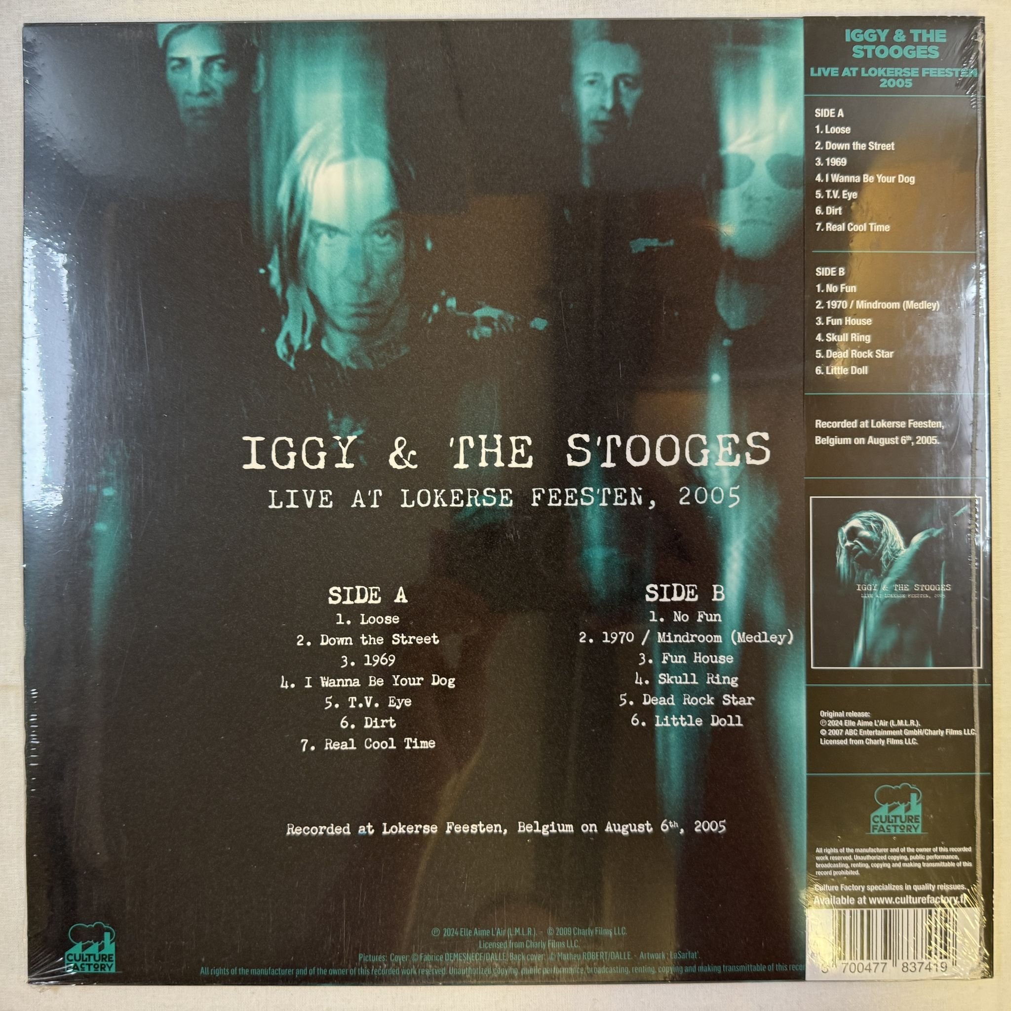 Omslagsbild för skivan IGGY & THE STOOGES live at Lokerse feesten LP -2024 Culture Factory – 783741