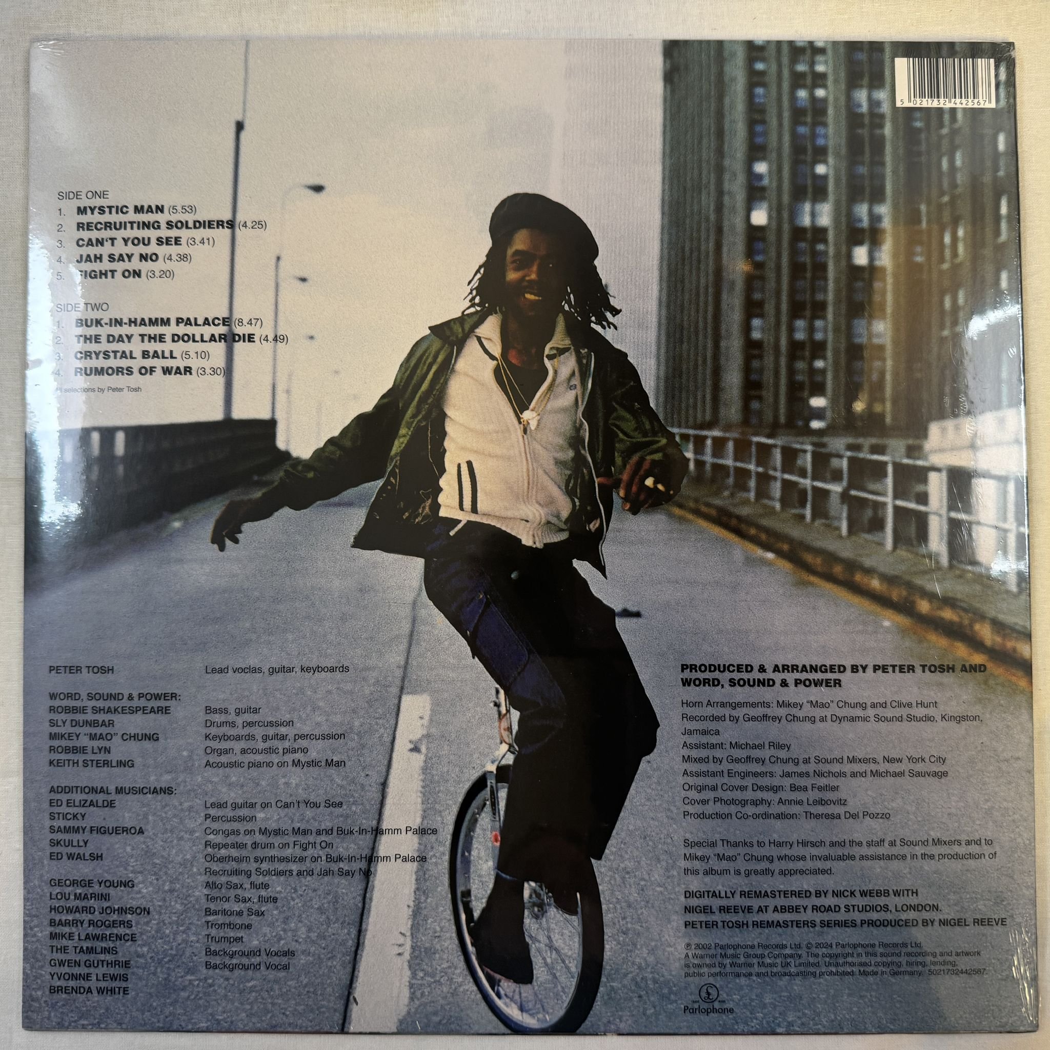Omslagsbild för skivan PETER TOSH mystic man LP -2024 Parlophone – 5021732442567