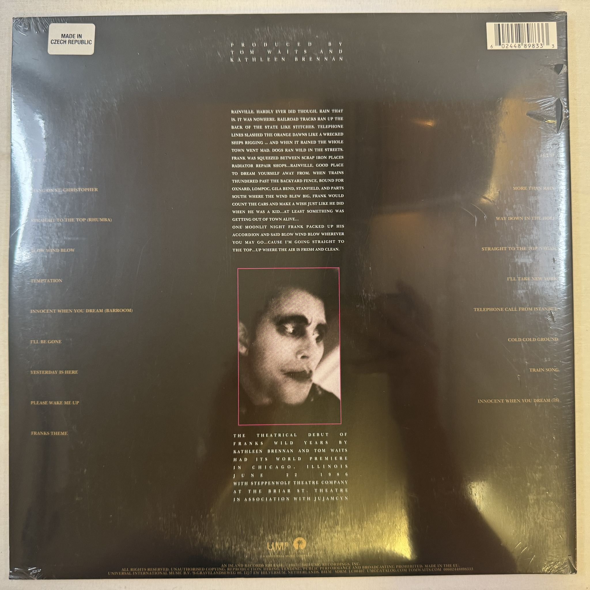 Omslagsbild för skivan TOM WAITS franks wild years LP -2023 UMe – 00602448898333