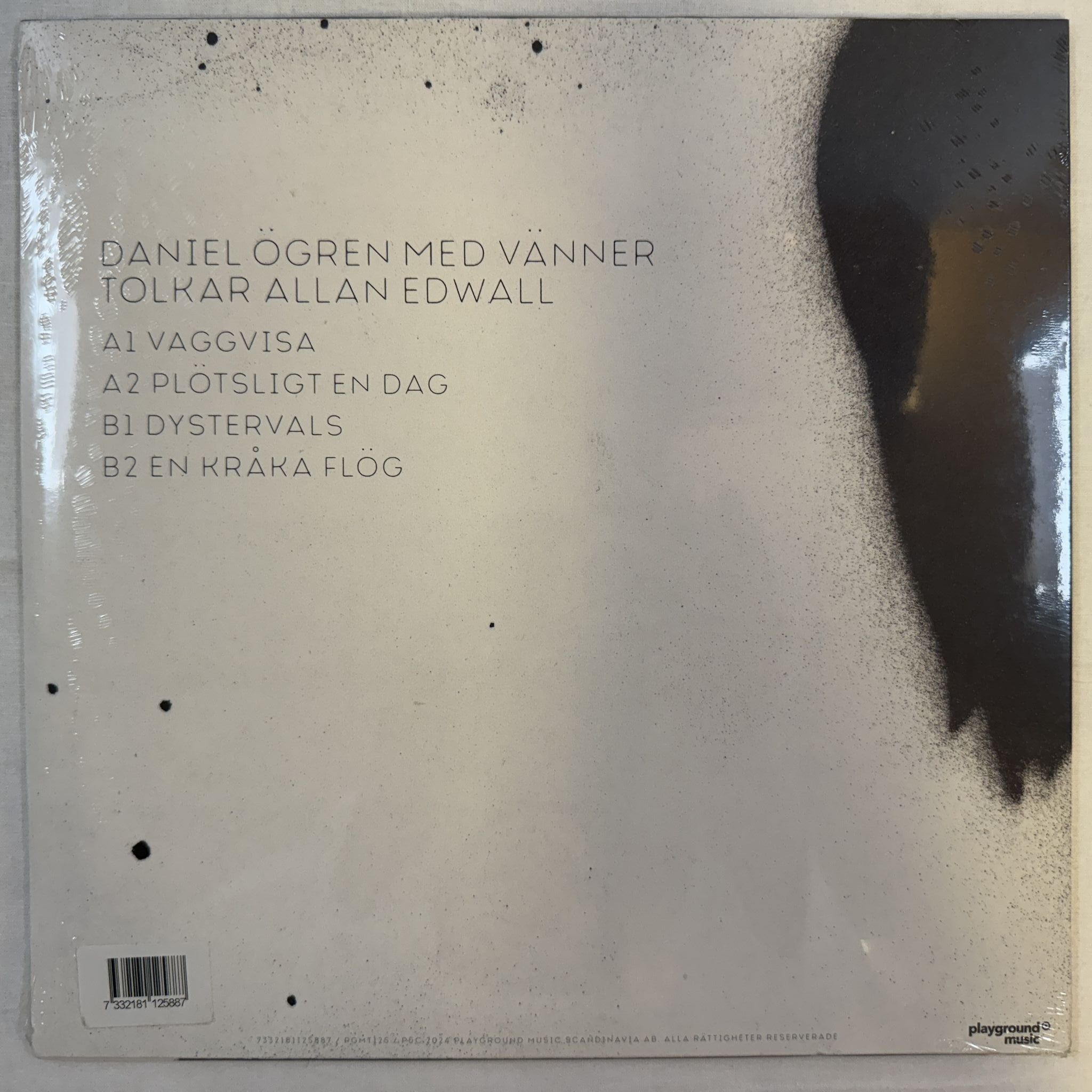 Omslagsbild för skivan DANIEL ÖGREN med vänner tolkar Allan Edwall LP -2024 PGMT125