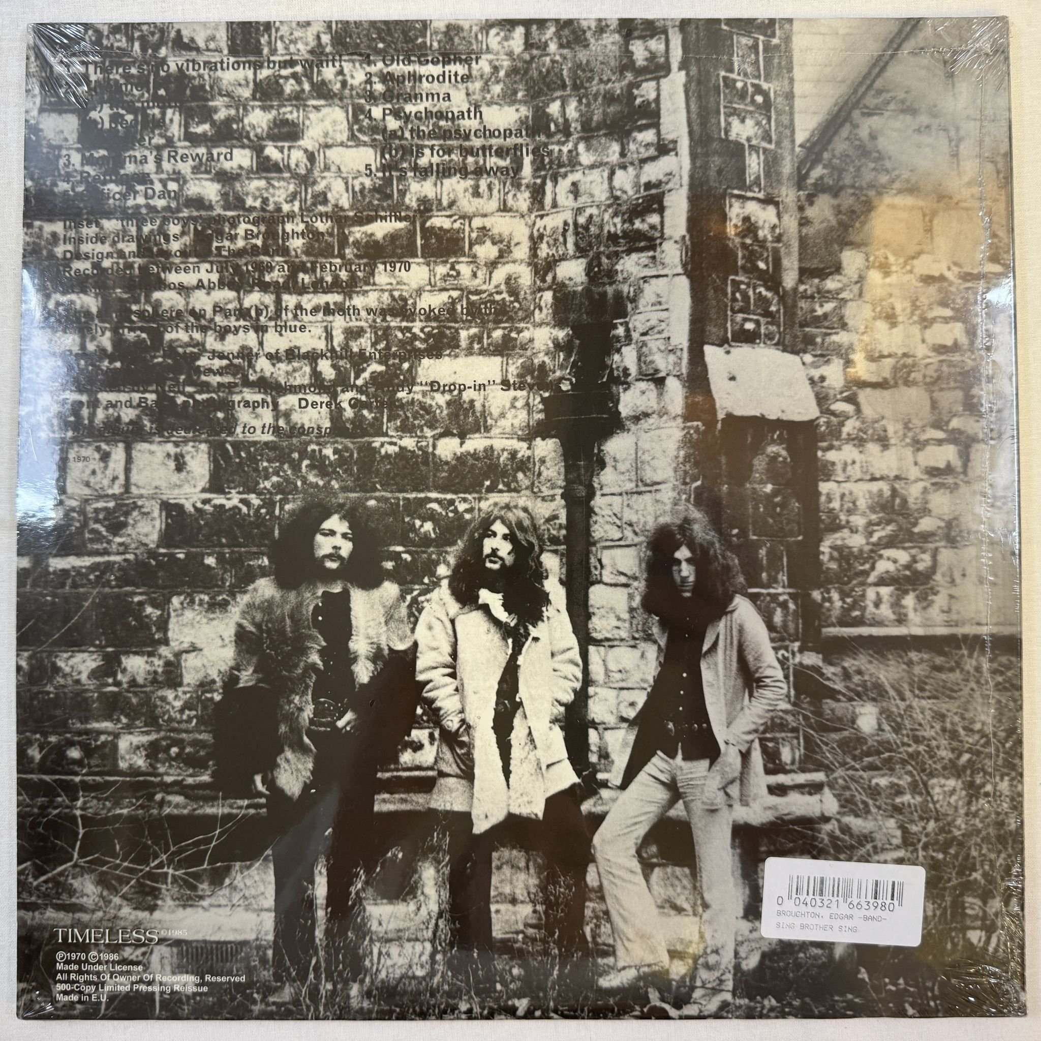 Omslagsbild för skivan THE EDGAR BROUGHTON BAND sing brother sing LP -2017 BGOCD7