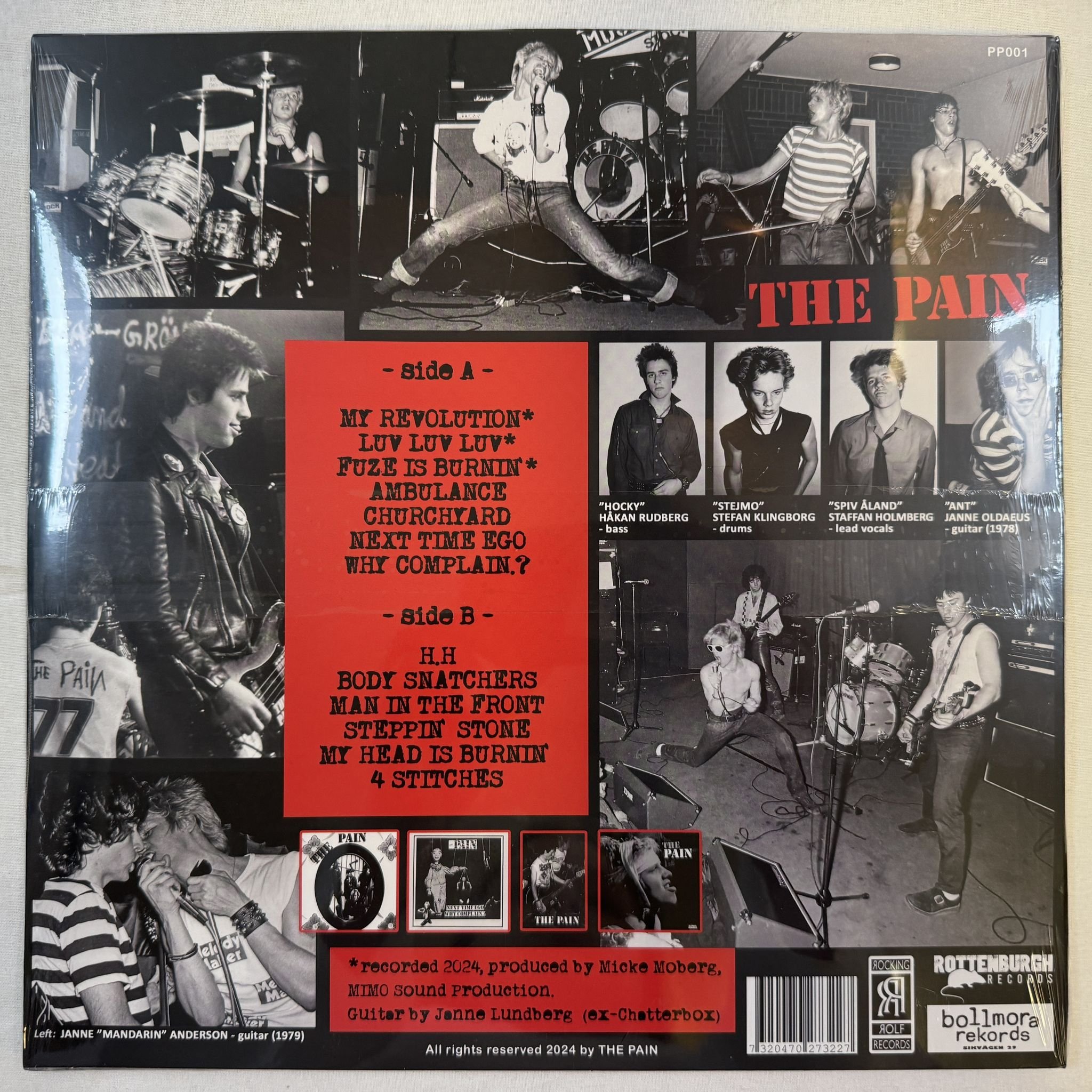 Omslagsbild för skivan THE PAIN pure pain LP -2024 Bollmora Rekords – PP001