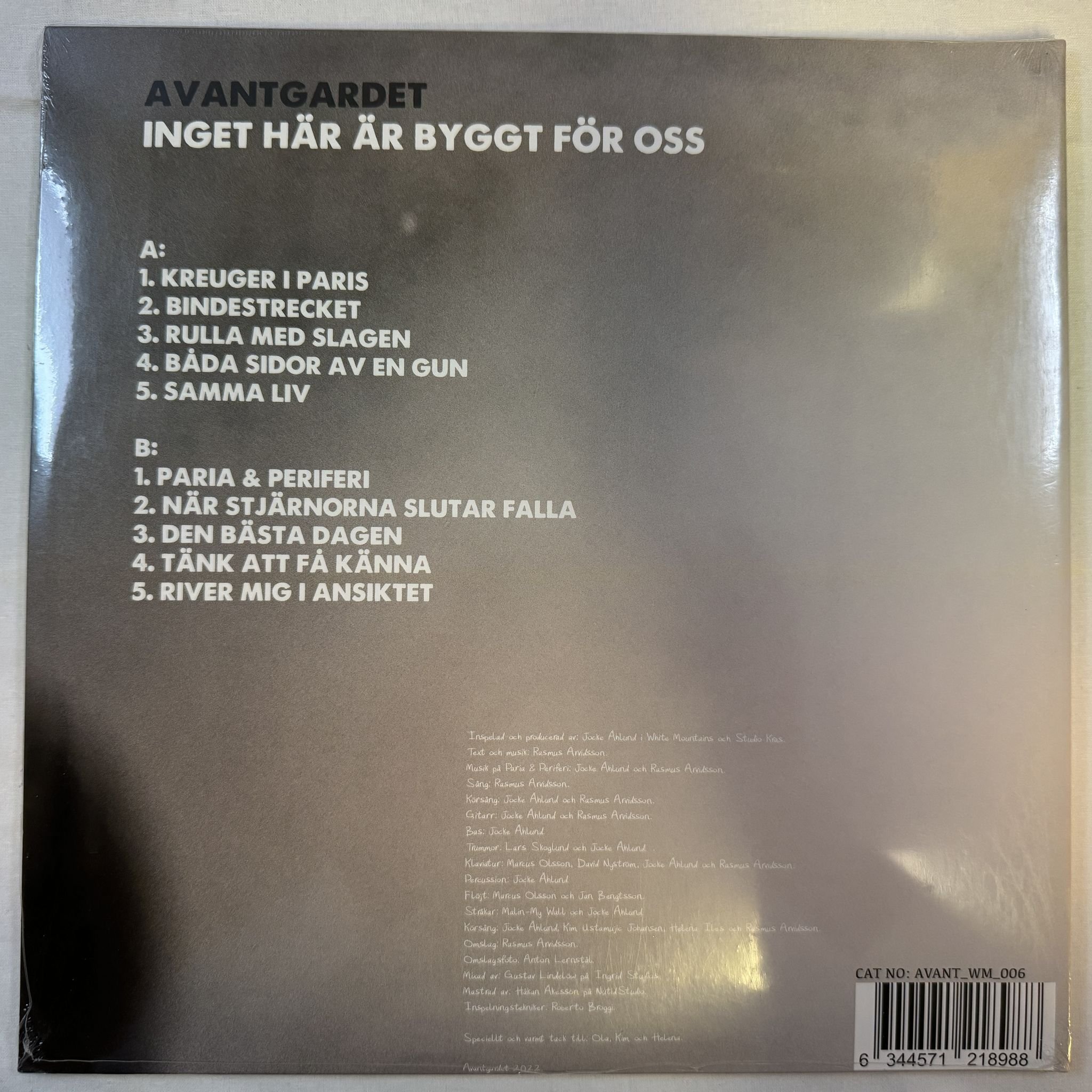 Omslagsbild för skivan AVANTGARDET inget här är byggt för oss LP -2022 Not On Label – AVANT_WM_006