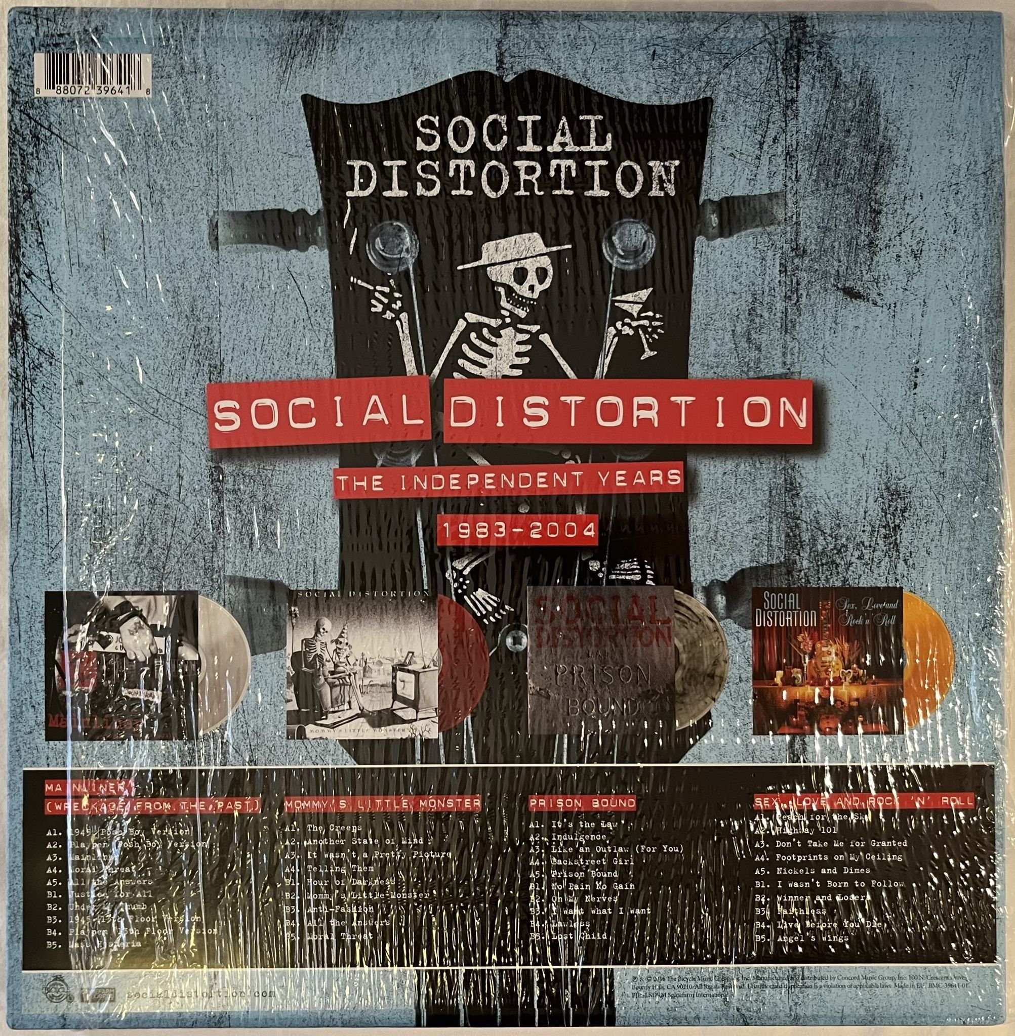 Omslagsbild för skivan SOCIAL DISTORTION The Independent Years: 1983-2004 4xLP BOX 2016 BMC-39641-1
