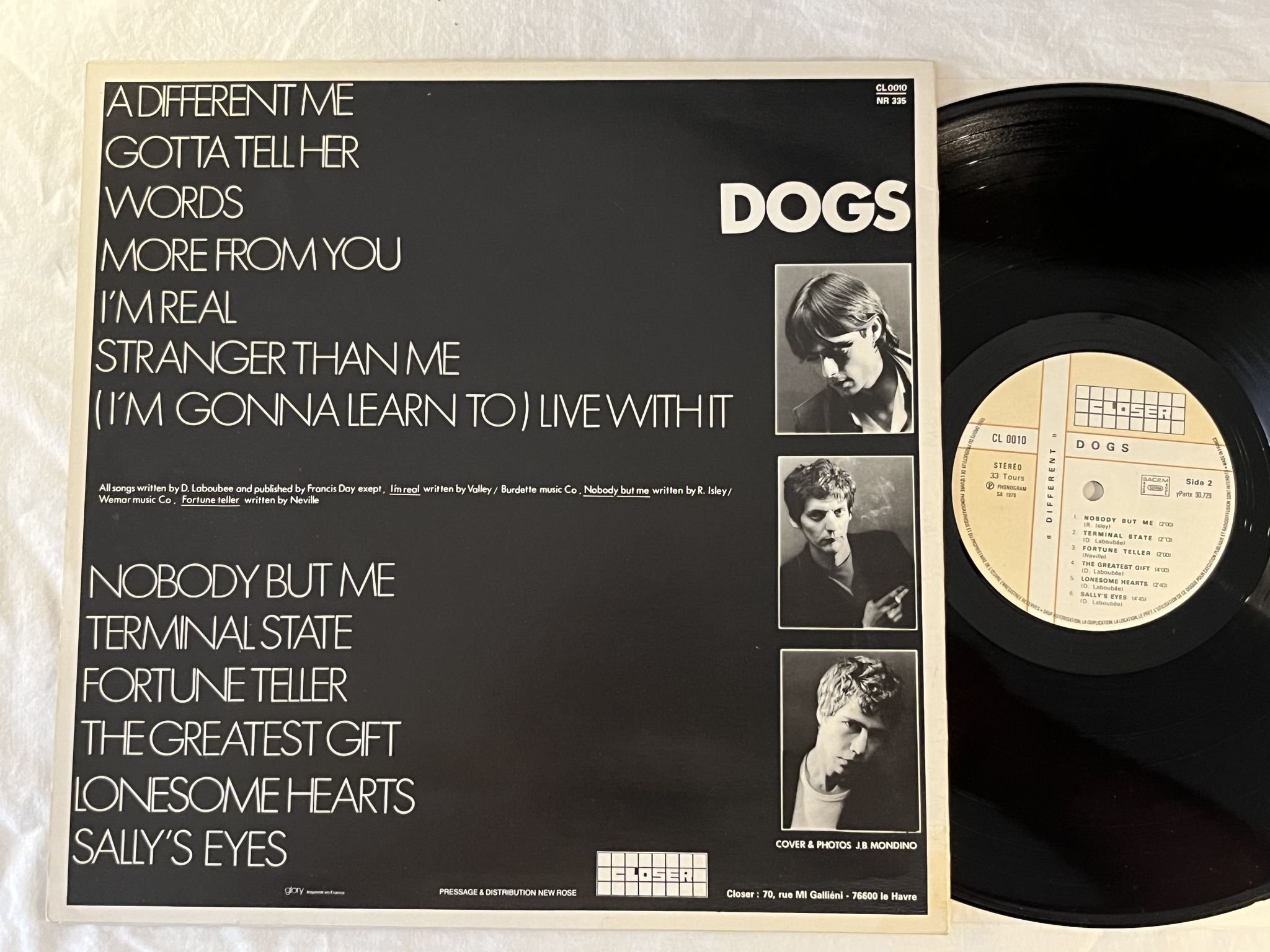 Omslagsbild för skivan DOGS Different LP -79/84 Fra CLOSER CL 0010