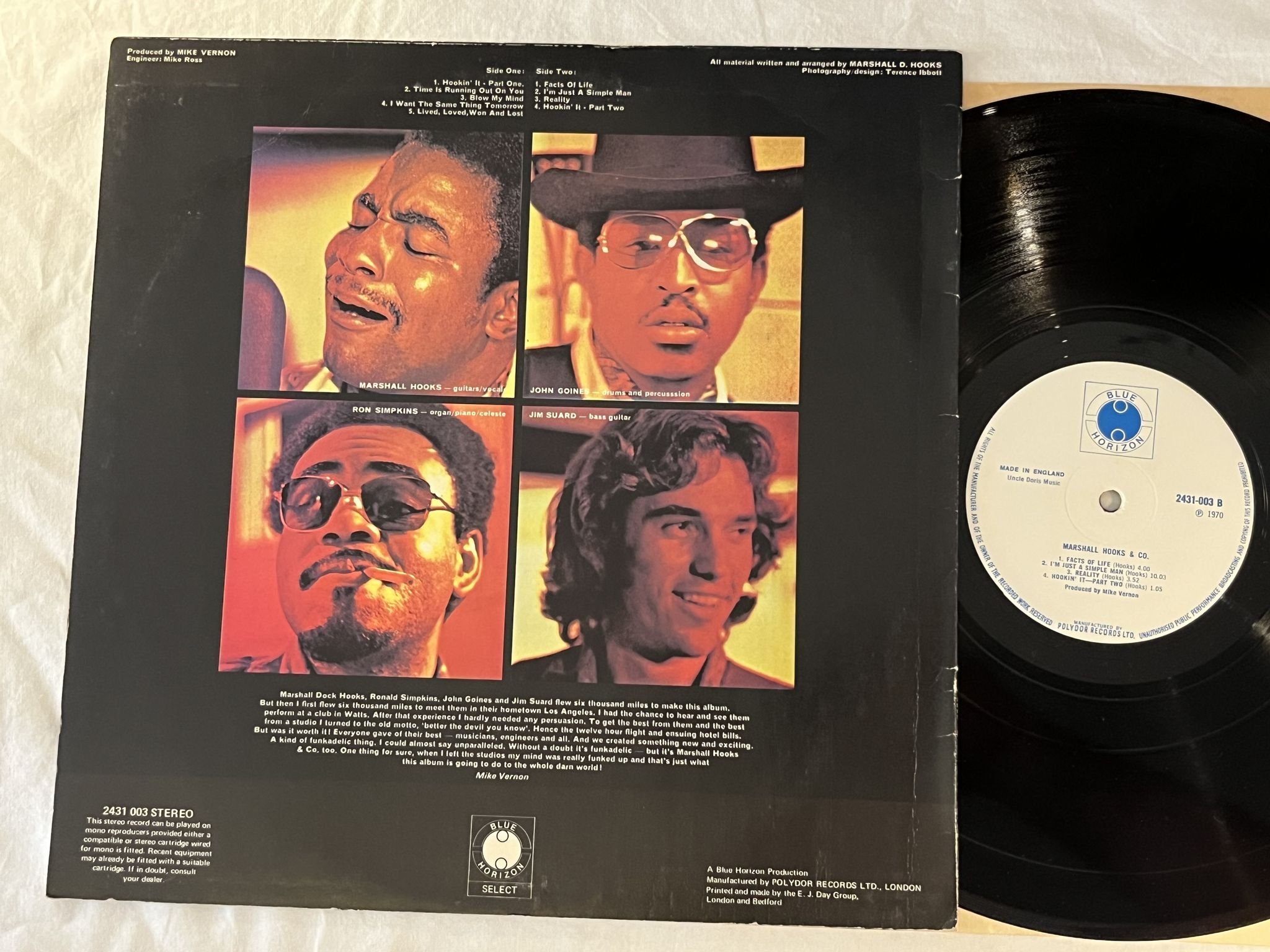 Omslagsbild för skivan MARSHALL HOOKS & CO s/t LP -70 UK BLUE HORIZON 2431-003
