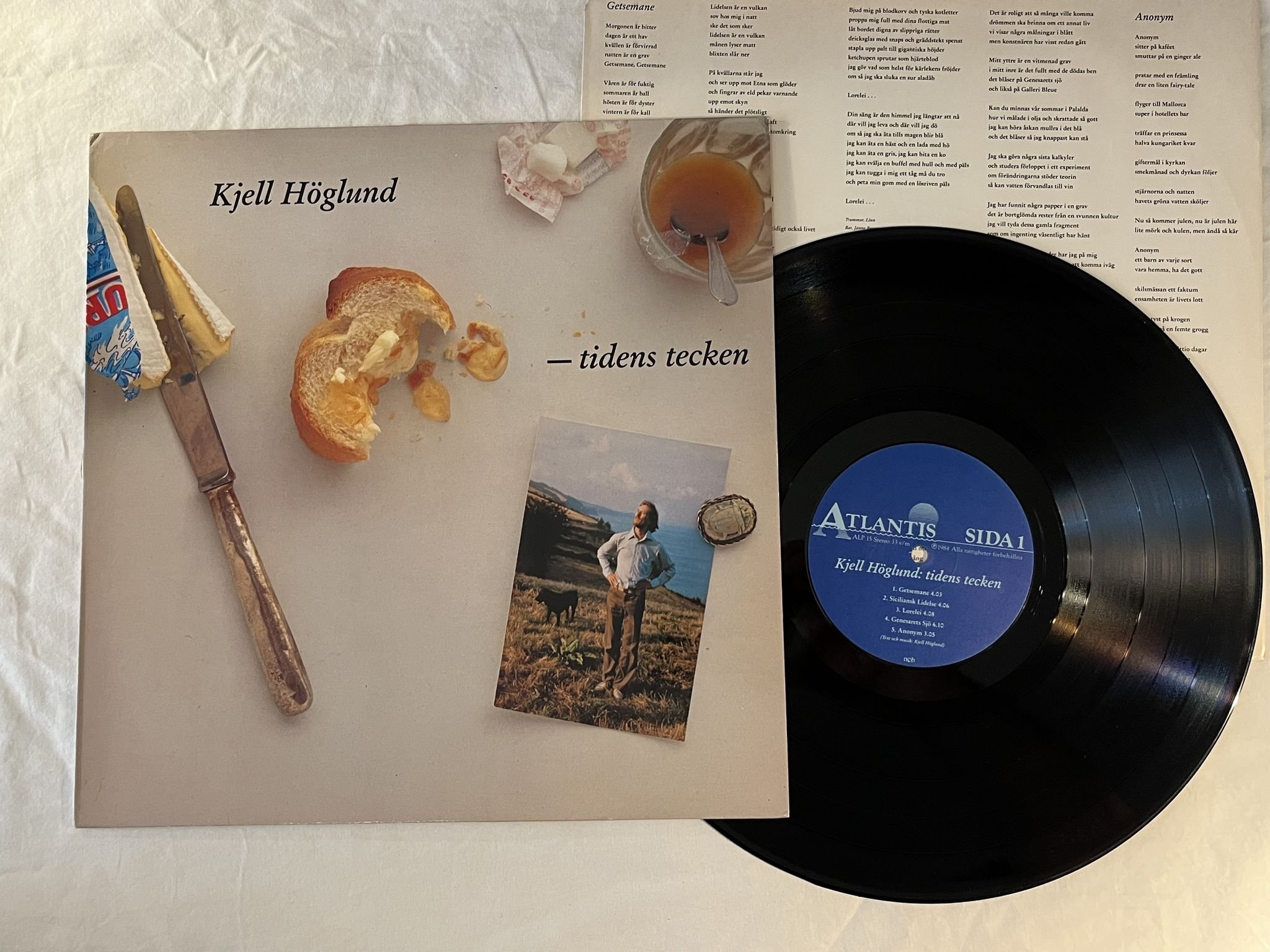 Omslagsbild för skivan KJELL HÖGLUND tidens tecken LP -84 Swe ATLANTIS ALP 15
