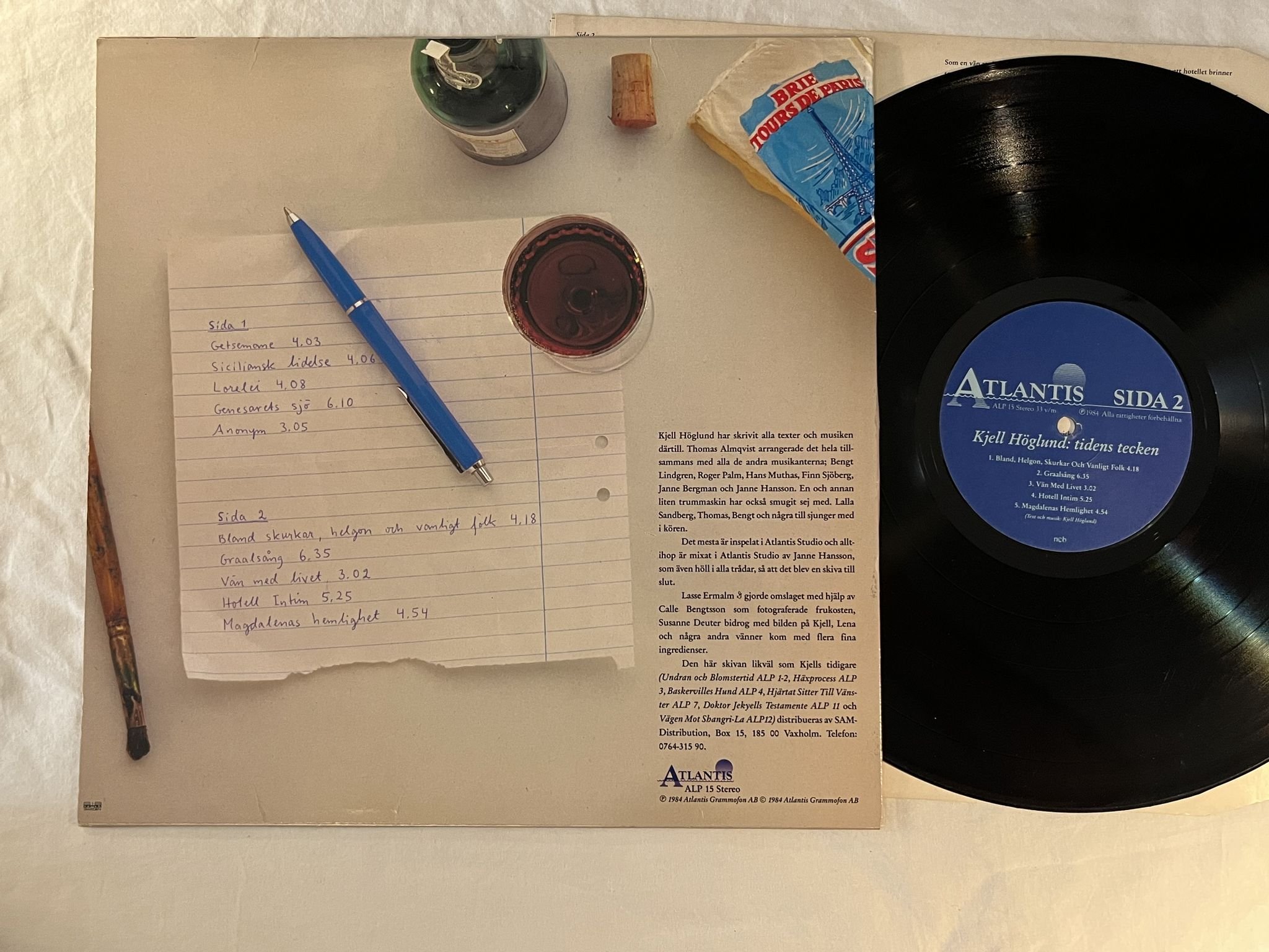 Omslagsbild för skivan KJELL HÖGLUND tidens tecken LP -84 Swe ATLANTIS ALP 15