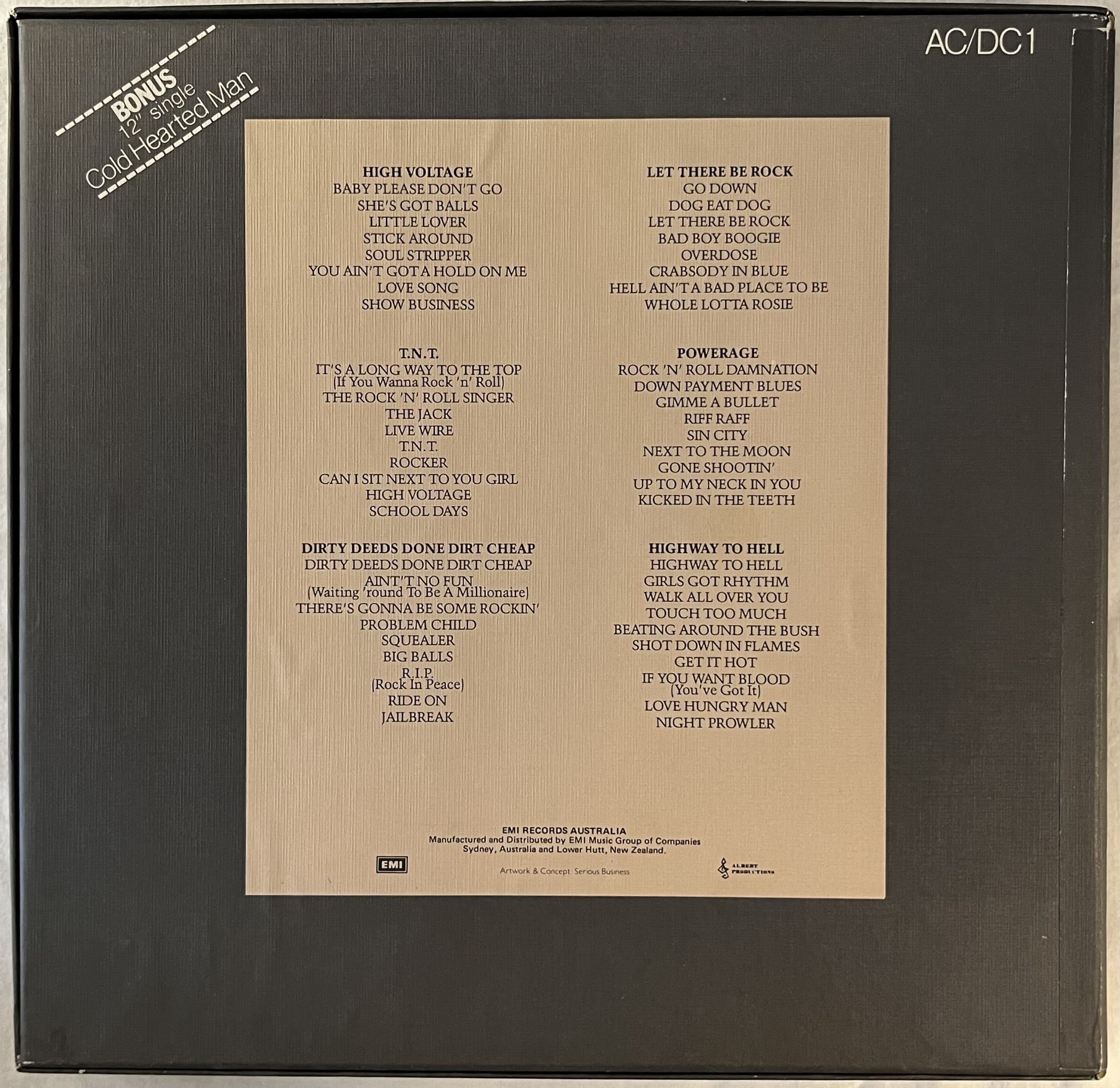 Omslagsbild för skivan AC/DC Vol. 1 6xLP box -8? Australia & New Zealand ALBERT AC/DC1 ** RARE **