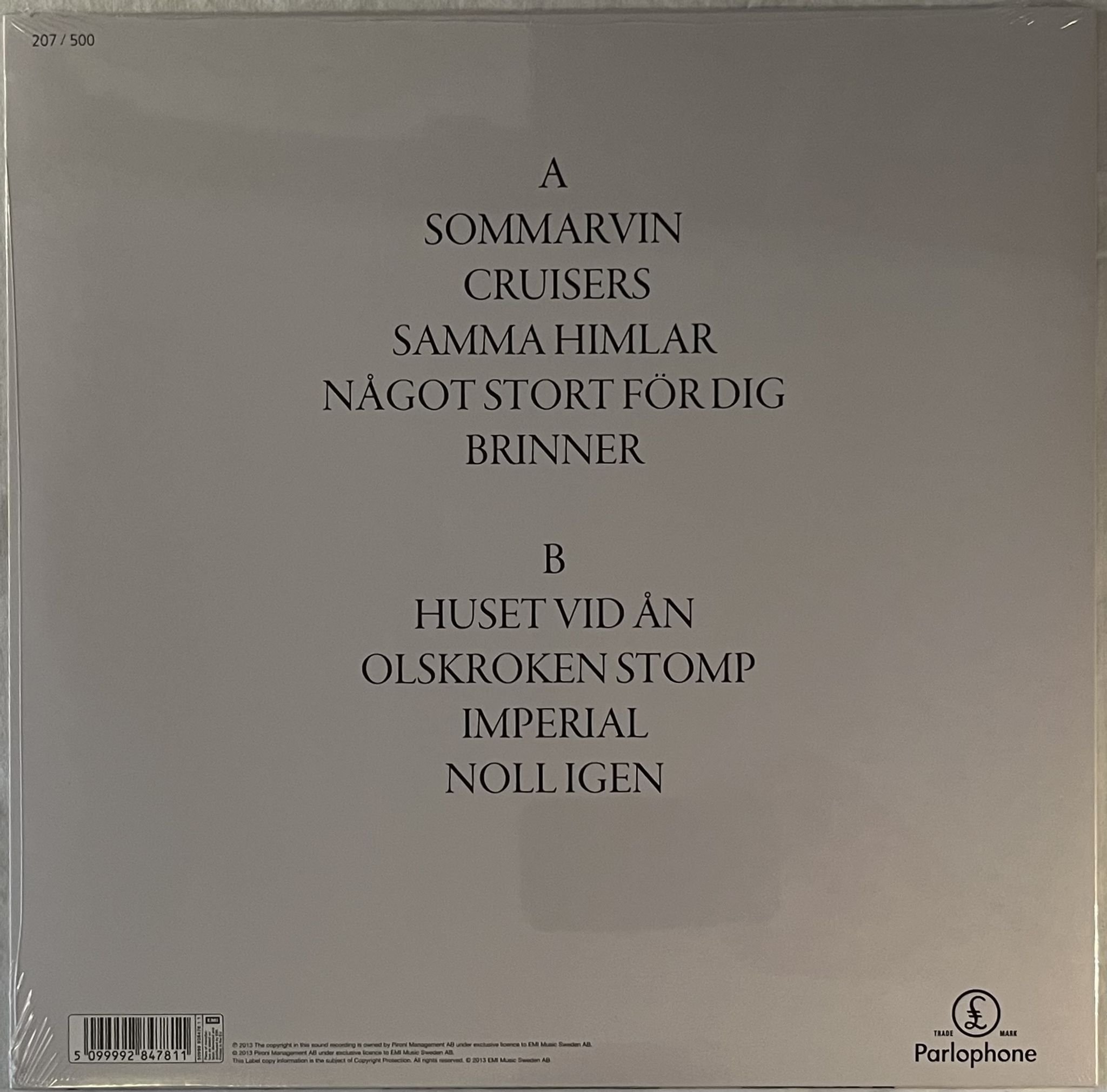 Omslagsbild för skivan HÄSTPOJKEN En Magisk Tanke LP 2013 Parlophone – 5099992847811 ** Numbered **