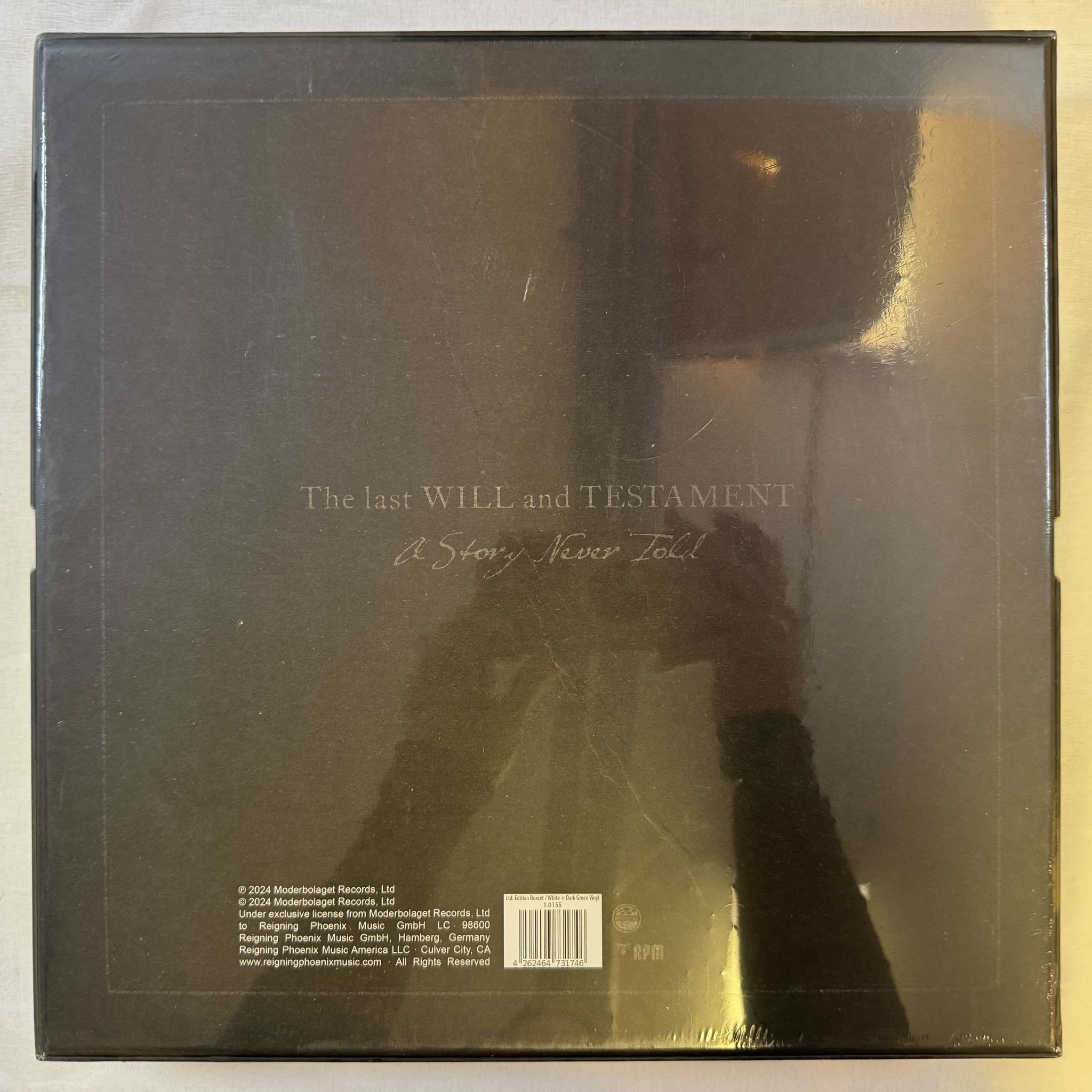 Omslagsbild för skivan OPETH the last will and testament LP -2024 Reigning Phoenix Music – 1.0155