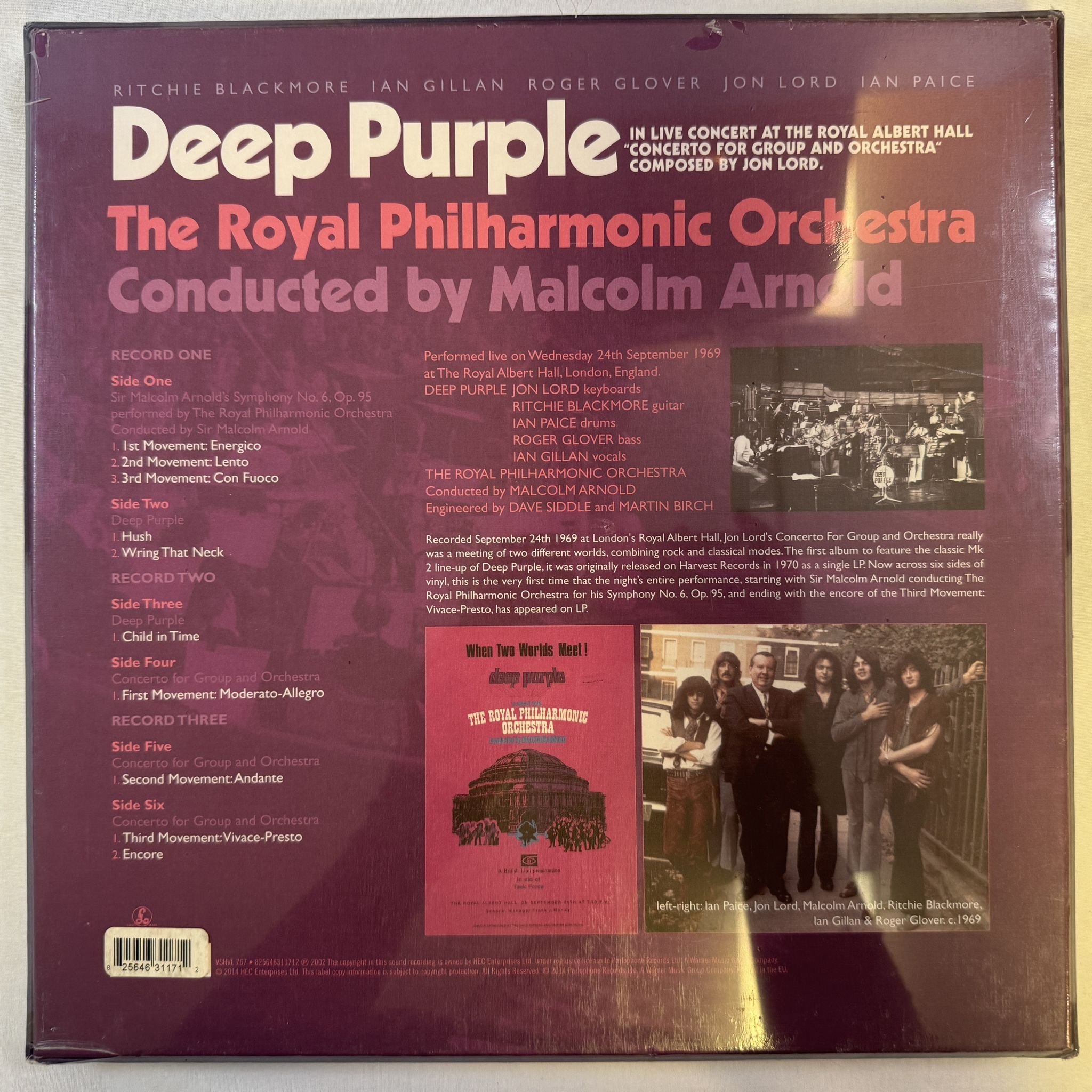 Omslagsbild för skivan DEEP PURPLE concerto for group and orchestra LP -2014 VSHVL 767