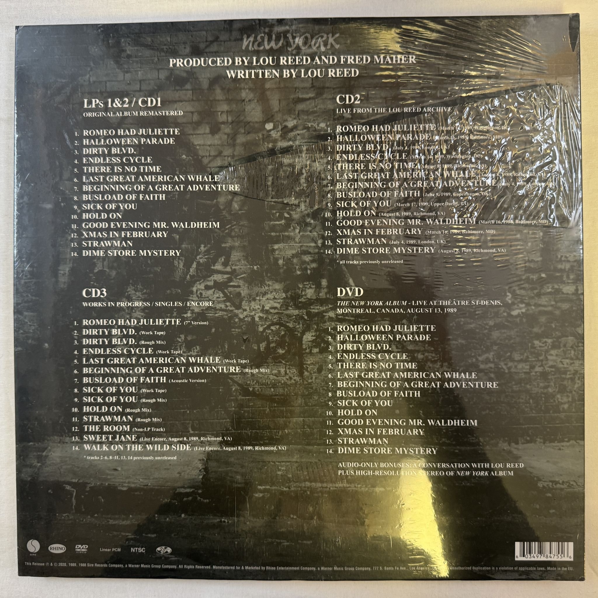 Omslagsbild för skivan LOU REED New York LP -2020 Sire – R2 628762