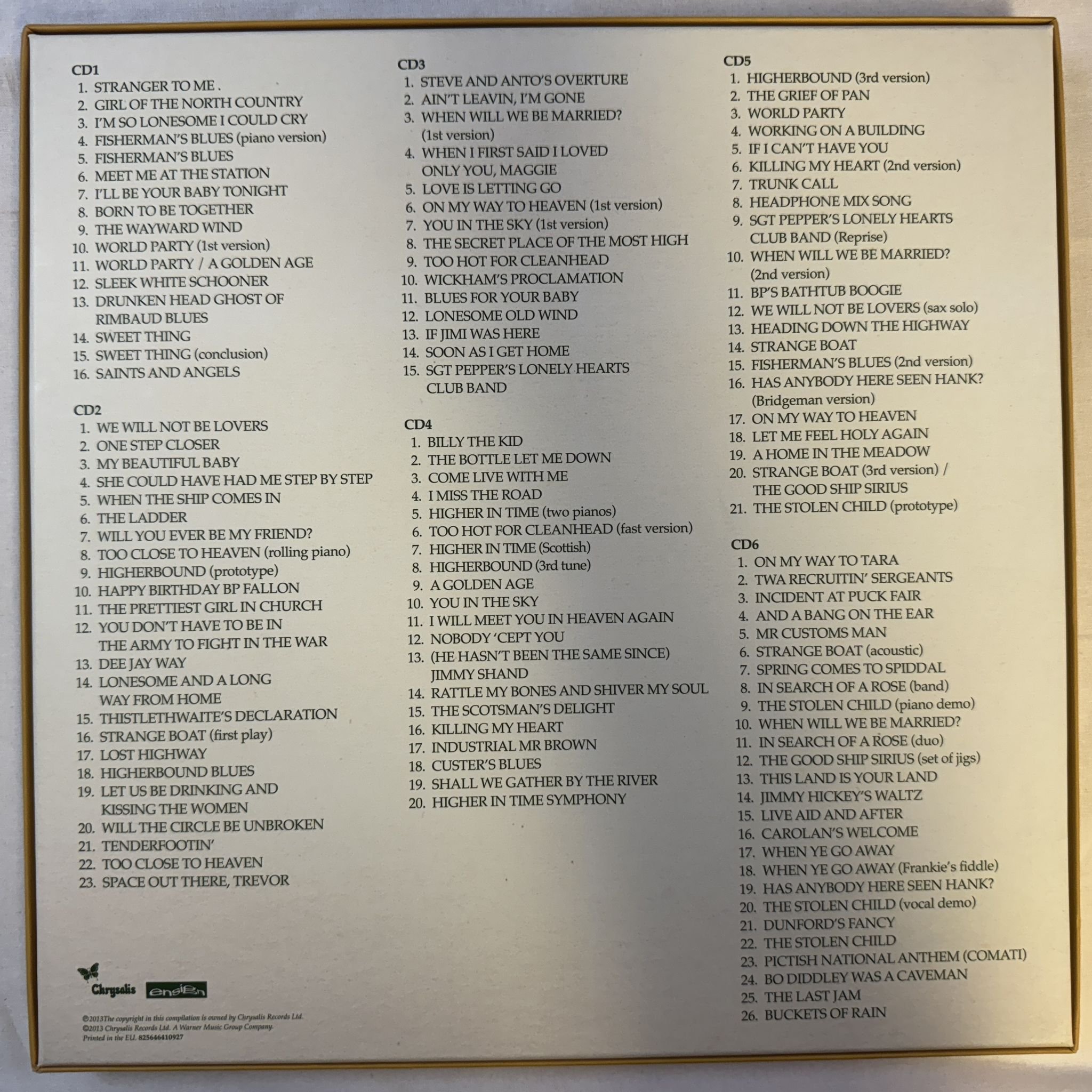 Omslagsbild för skivan THE WATERBOYS fisherman's box LP -2013 Chrysalis – 825646410927