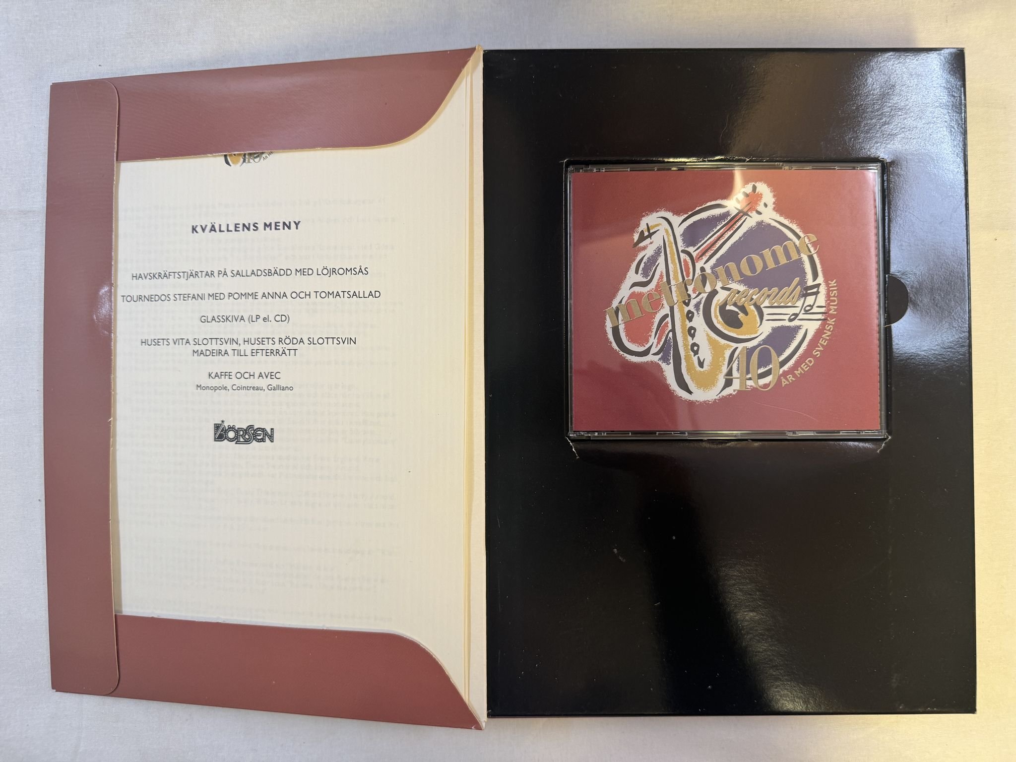 Omslagsbild för skivan VARIOUS metronome records 40 år med svensk musik CD -1989 Metronome – JUBCD 40