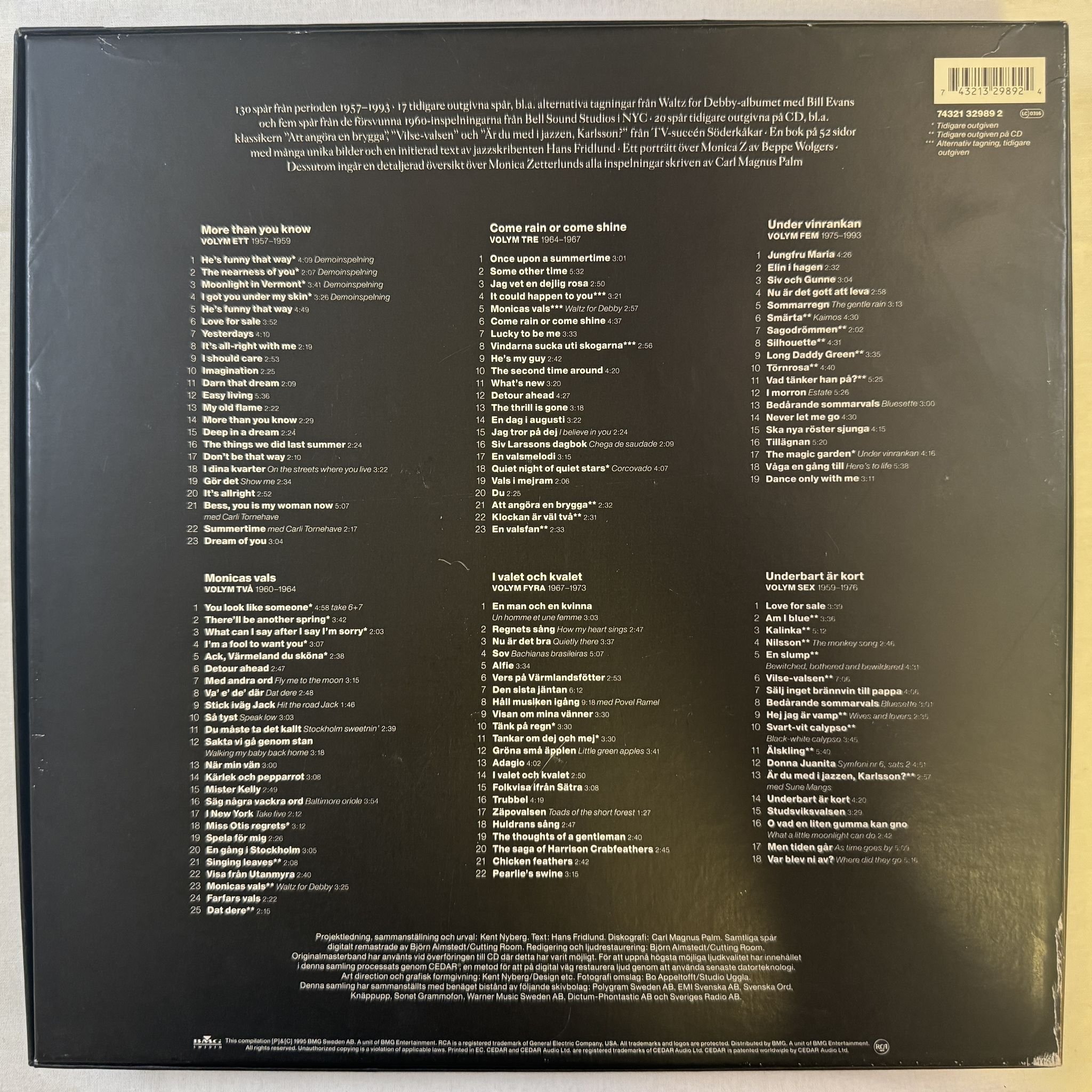 Omslagsbild för skivan MONICA ZETTERLUND ett lingonris som satts i cocktailglas CD'S -1995 7432132989 2