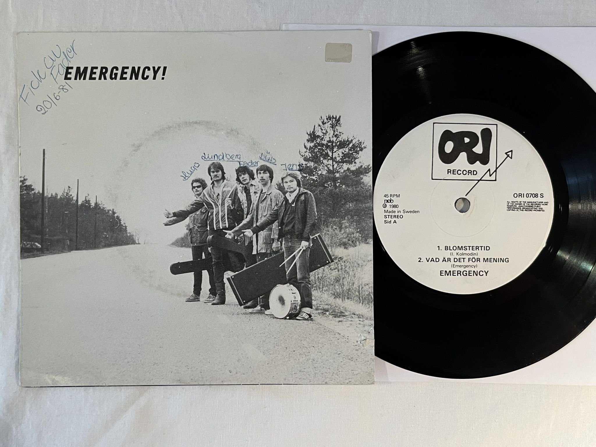 Omslagsbild för skivan EMERGENCY Blomstertid 7" -80 Swe ORI 0708 S *** PUNK ROCK ***
