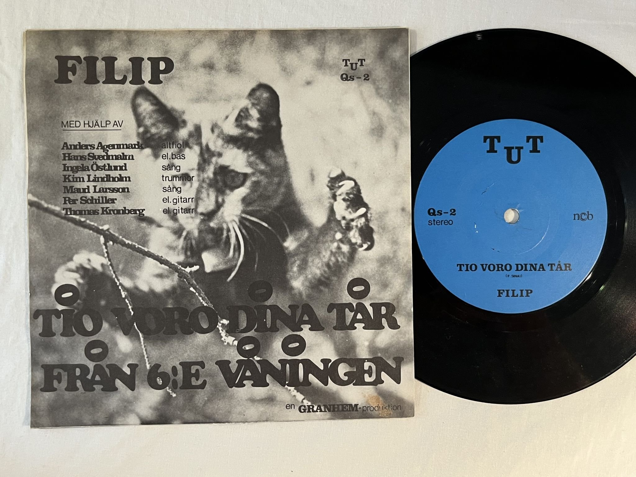 Omslagsbild för skivan FILIP tio voro dina tår 7" -80 Swe TUT – Qs-2