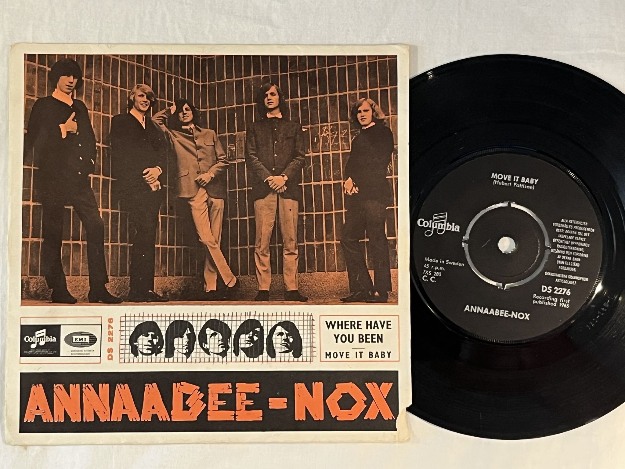 Omslagsbild för skivan ANNAABEE-NOX where have you been 7" Swe -65 COLUMBIA DS 2276