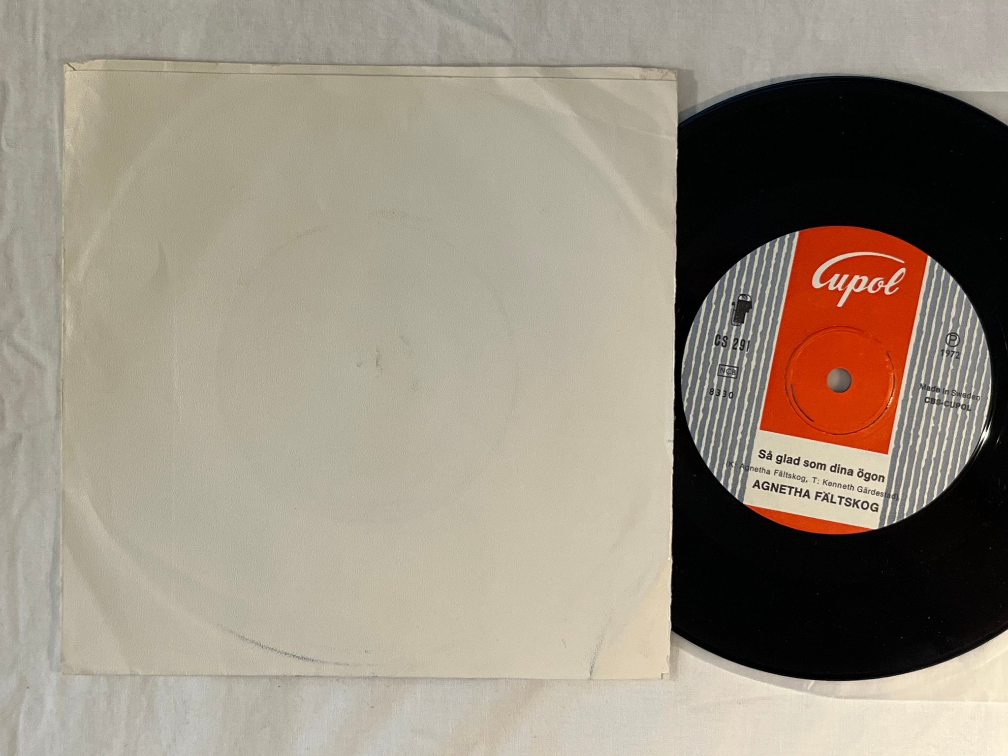 Omslagsbild för skivan AGNETHA FÄLTSKOG tio mil kvar till Korpilombolo 7" -72 CUPOL CS 291