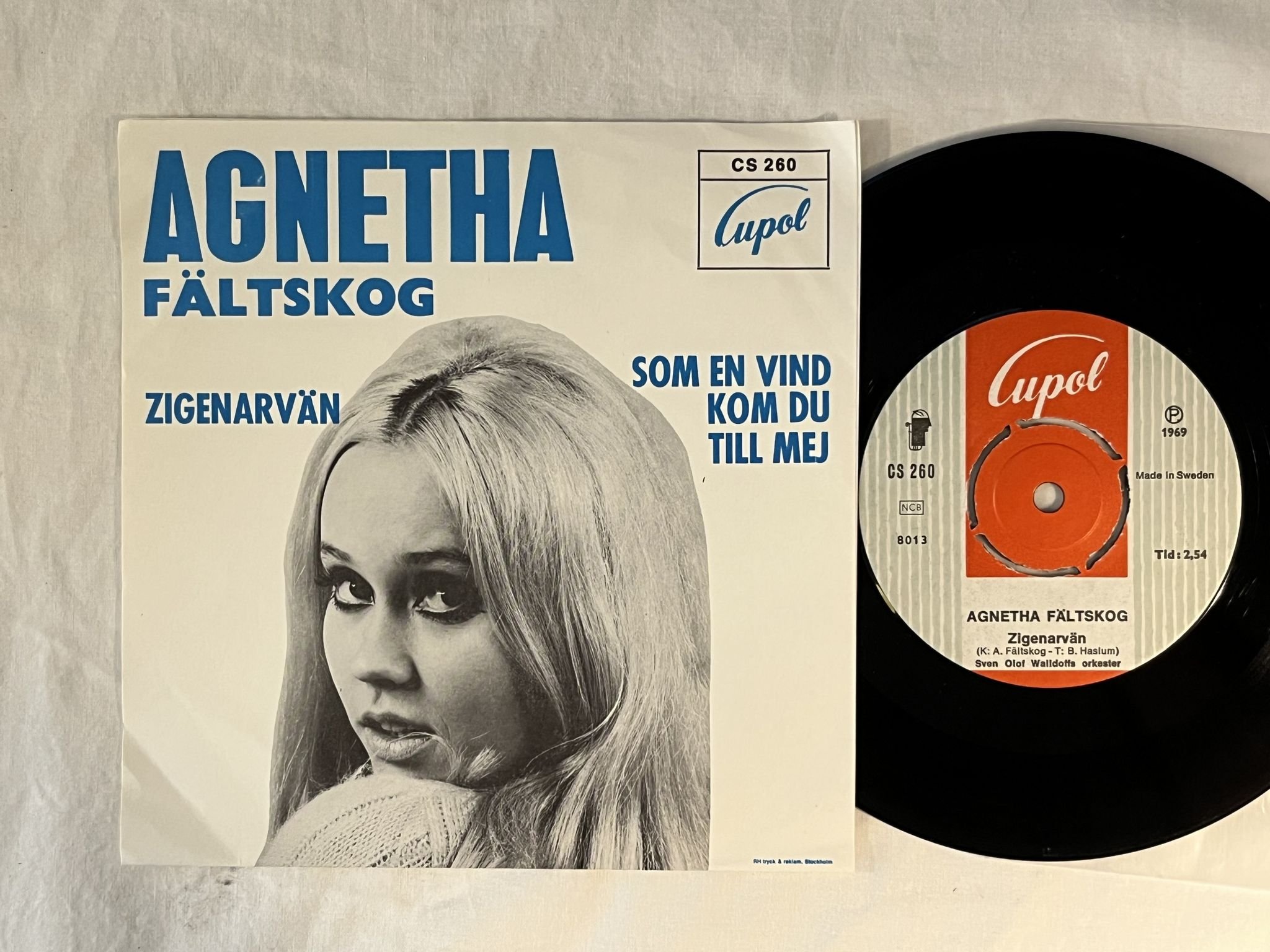 Omslagsbild för skivan AGNETHA FÄLTSKOG zigenarvän 7" -69 CUPOL CS 260