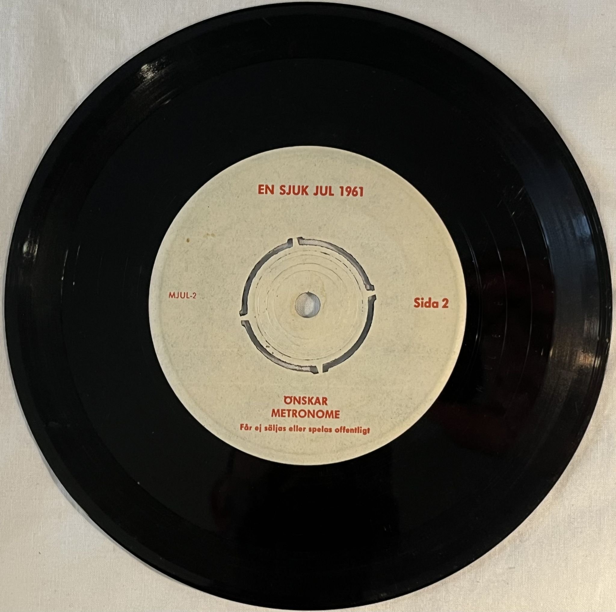 Omslagsbild för skivan En sjuk jul 1961 7" METRONOME MJUL-2 *** udda singel ***