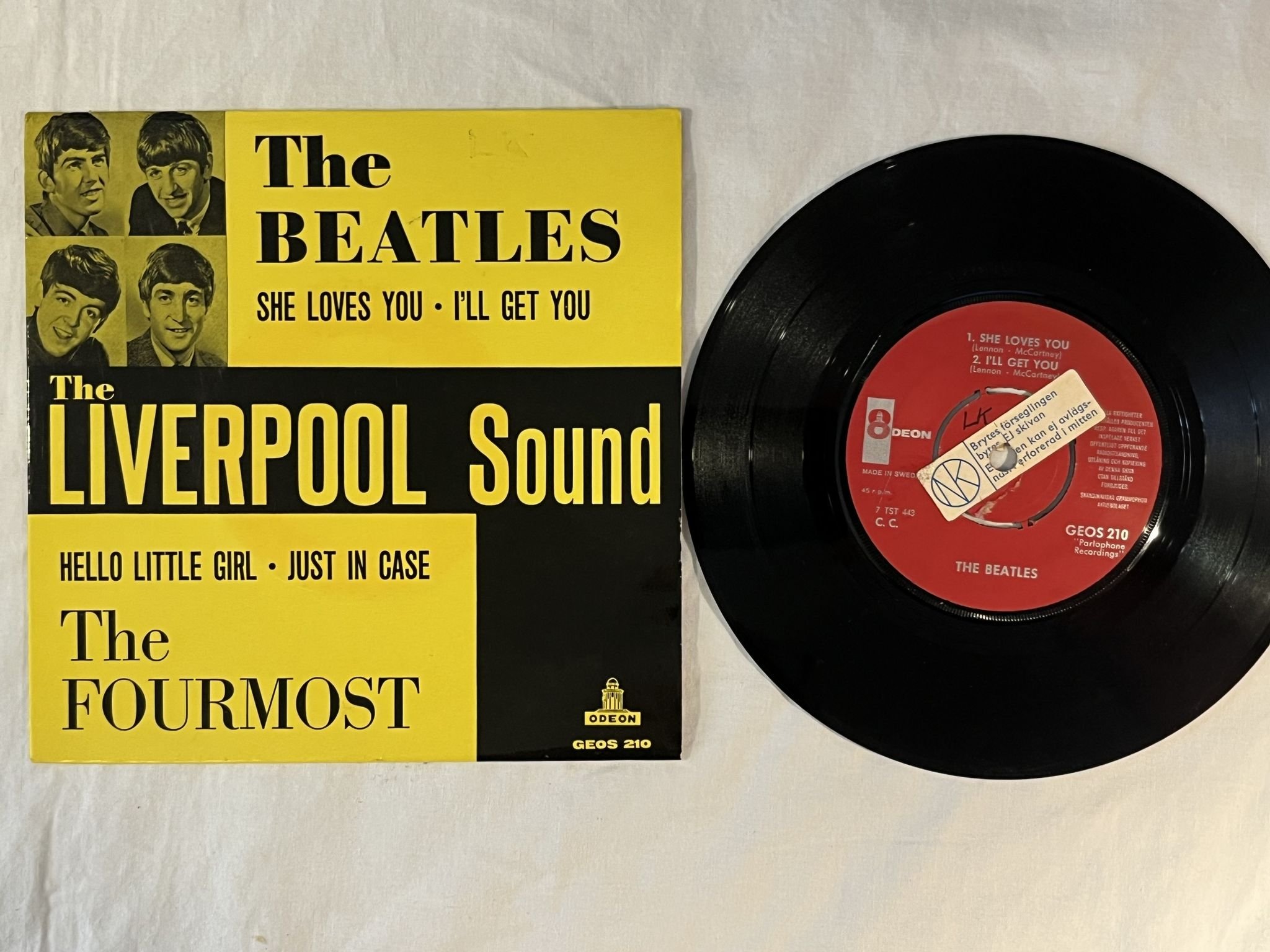Omslagsbild för skivan THE BEATLES / THE FOURMOST the Liverpool sound 7" -63 ODEON GEOS 210